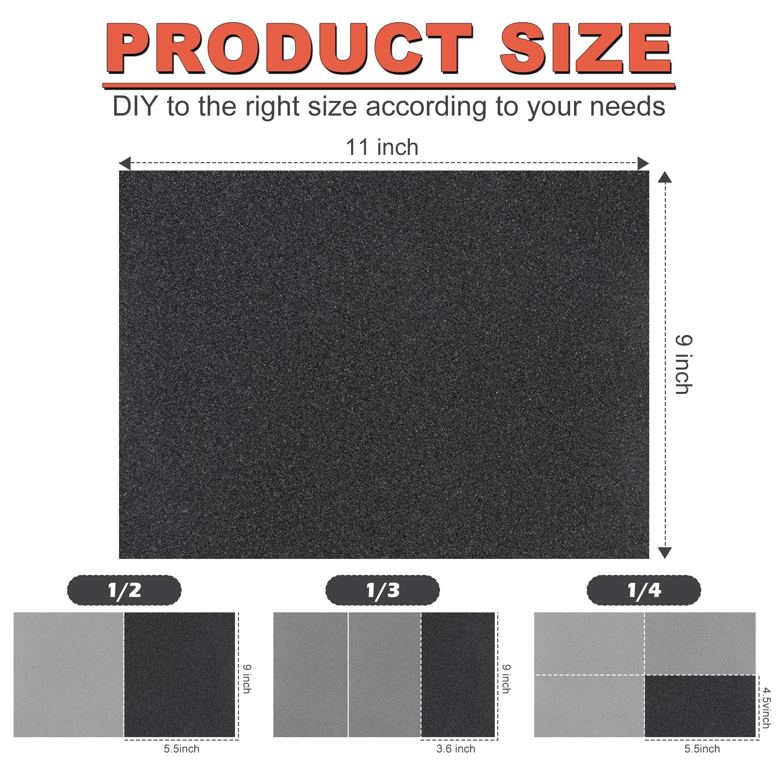 BMOTL 400 Grit Sandpaper Sheets 9×11：12 Pcs Wet Dry Silicon 9*11”, Grey
