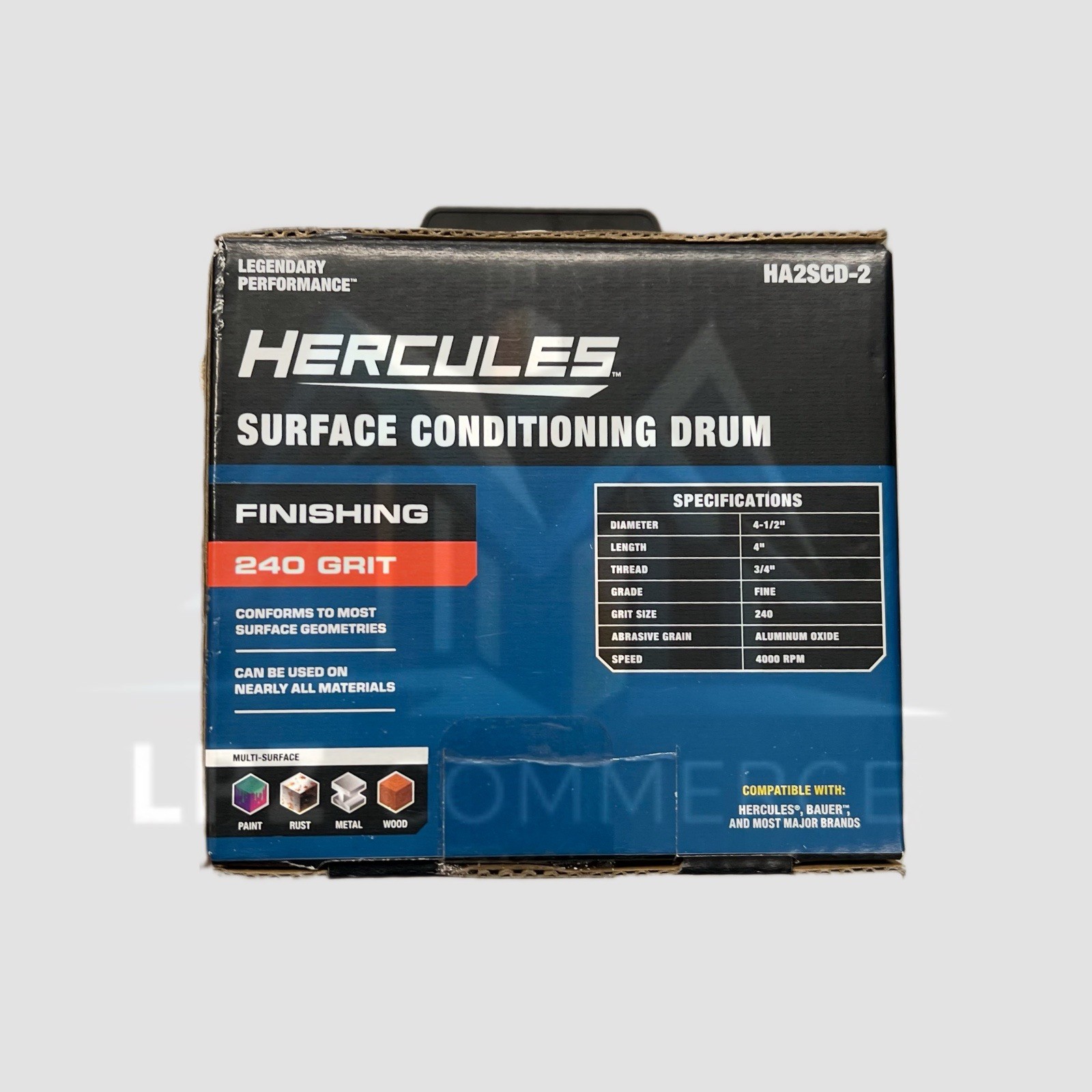 HERCULES 4-1/2 in. x 4 in. x 3/4 in., 240-Grit Finishing Drum for Surface