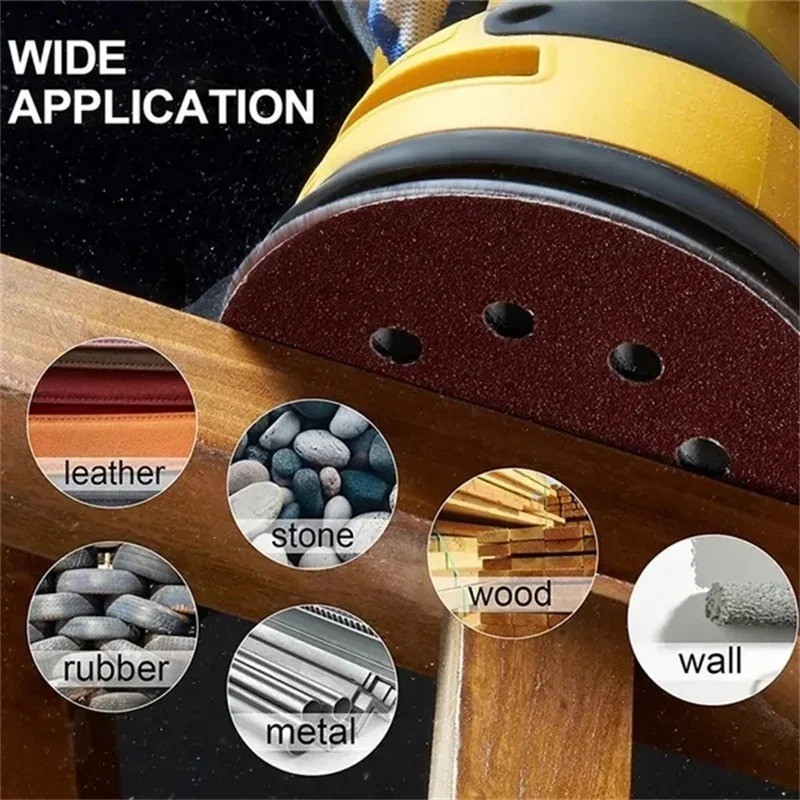 5inch Sanding Discs 40-1000 Grit Hook Loop 8-Hole Orbital Sander Paper Sandpaper