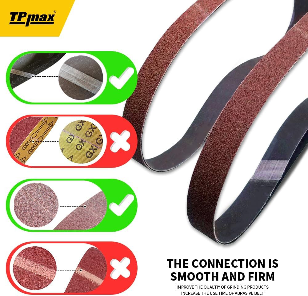 1 X 42 Inch Sanding Belt Pack 1-Inch X 42-Inch,12 Pcs Aluminum Oxide for Sander