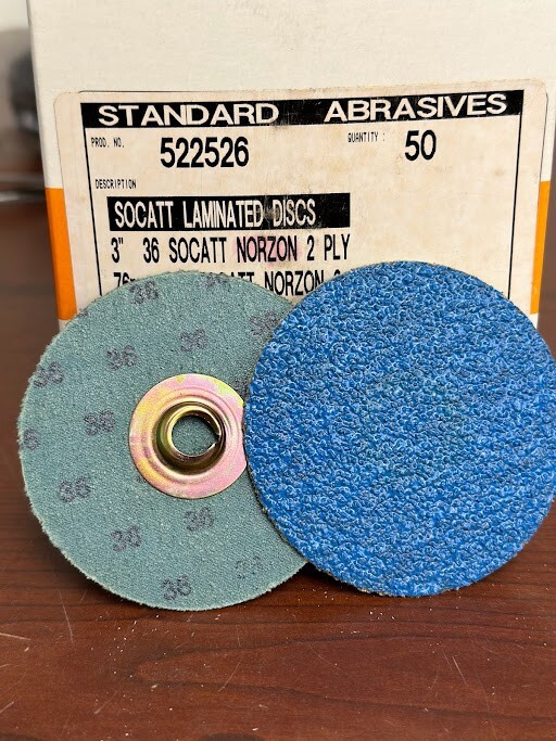 STANDARD ABRASIVES 522510 SOCATT LAMINATED DISCS 3″ 180 GRIT 2 PLY BOX OF 50