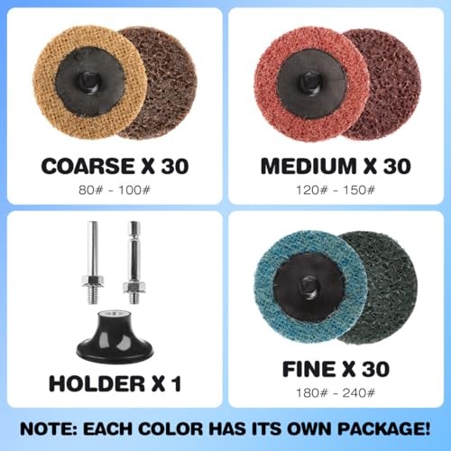 2 Inch Quick Change Sanding Discs Set:90PCS Surface Conditioning 92PCS