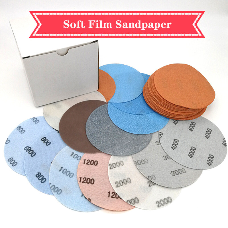 5″ 6″ Wet and Dry Sanding Discs Soft Film Pads Hook & Loop 600-5000 Grit