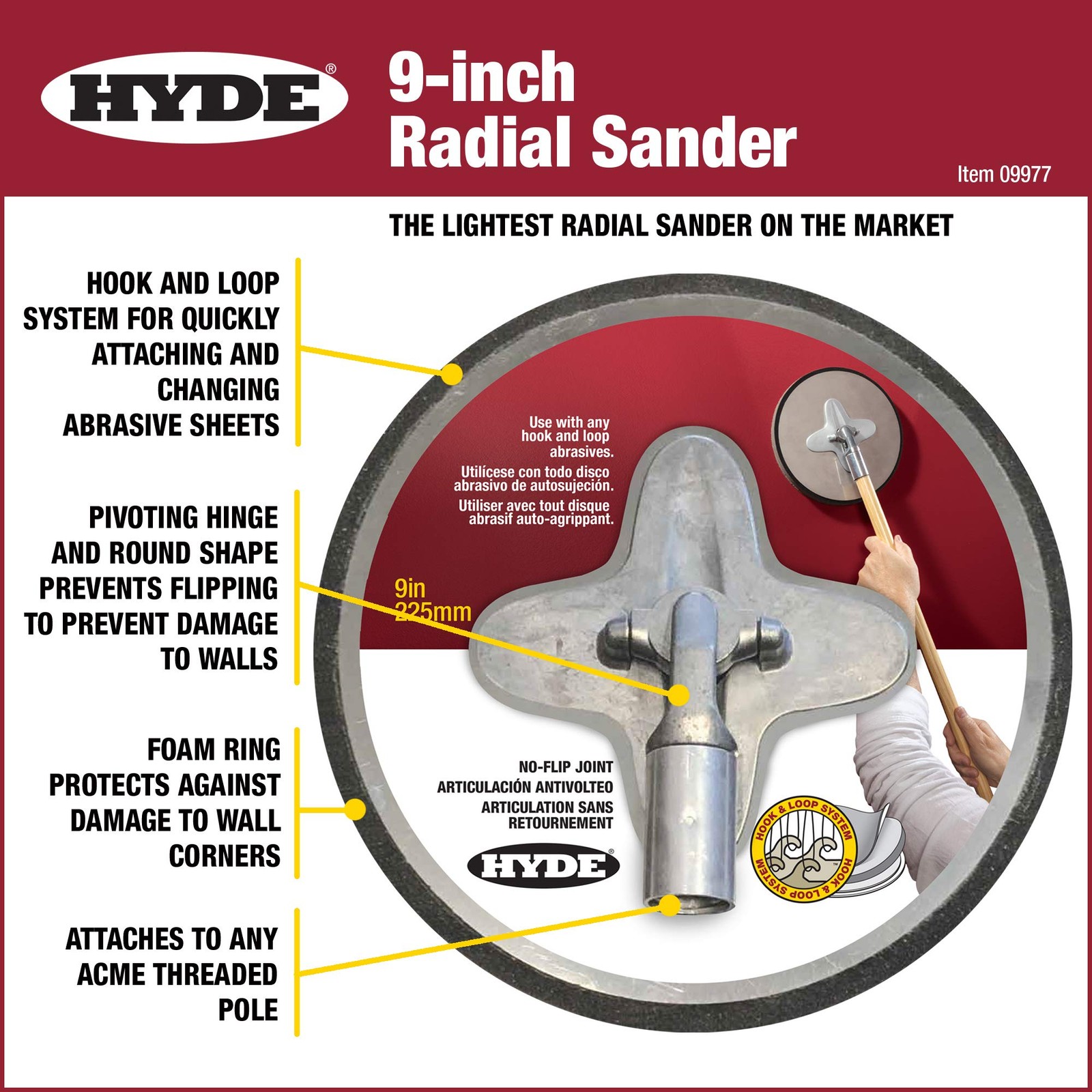 Hyde 09977 Radial Sander 9-Inch Only