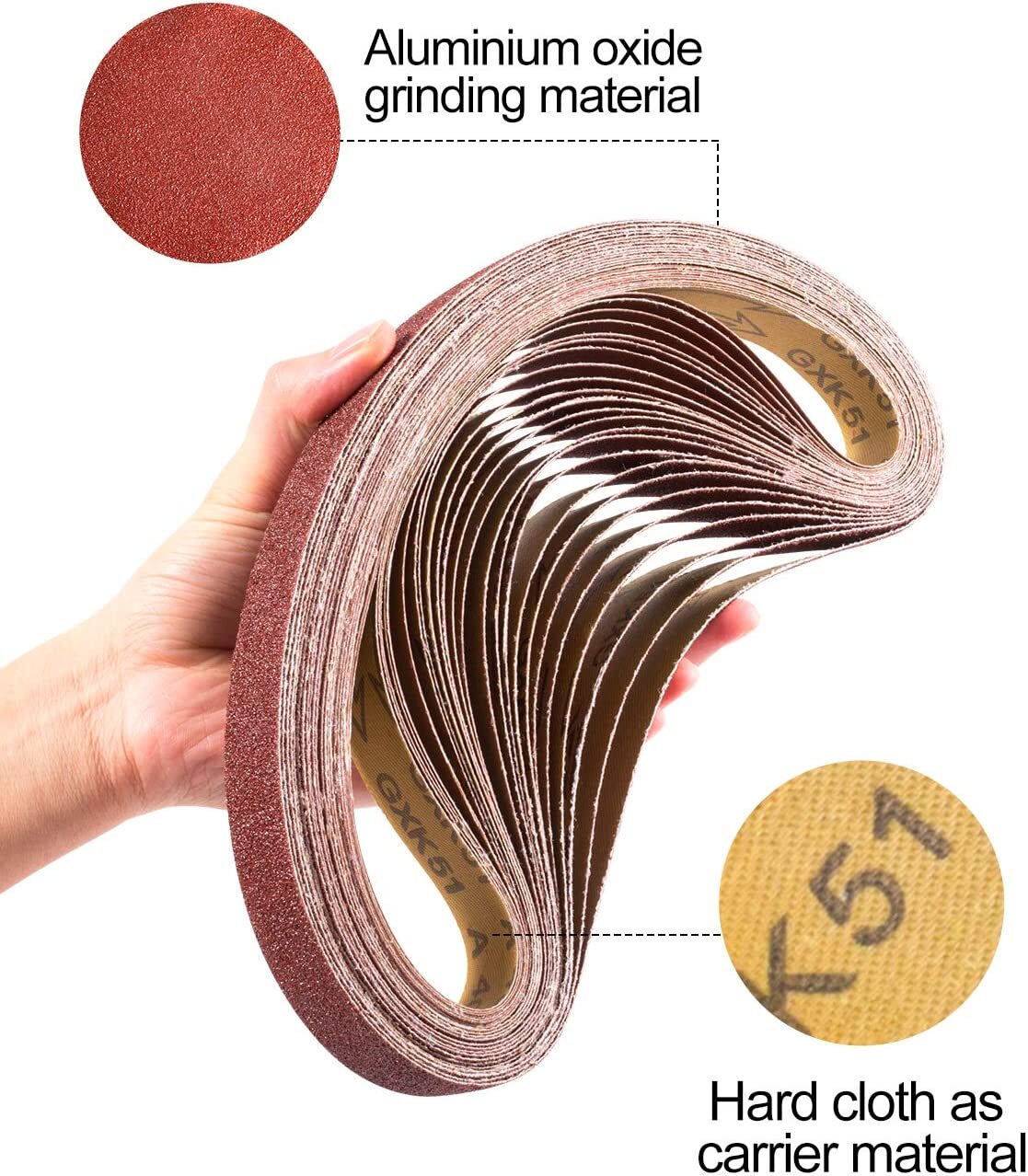 18PCS 1×42 inch Sanding Belts Belt Sander Sandpaper 60 80 120 150 240 400 Grit