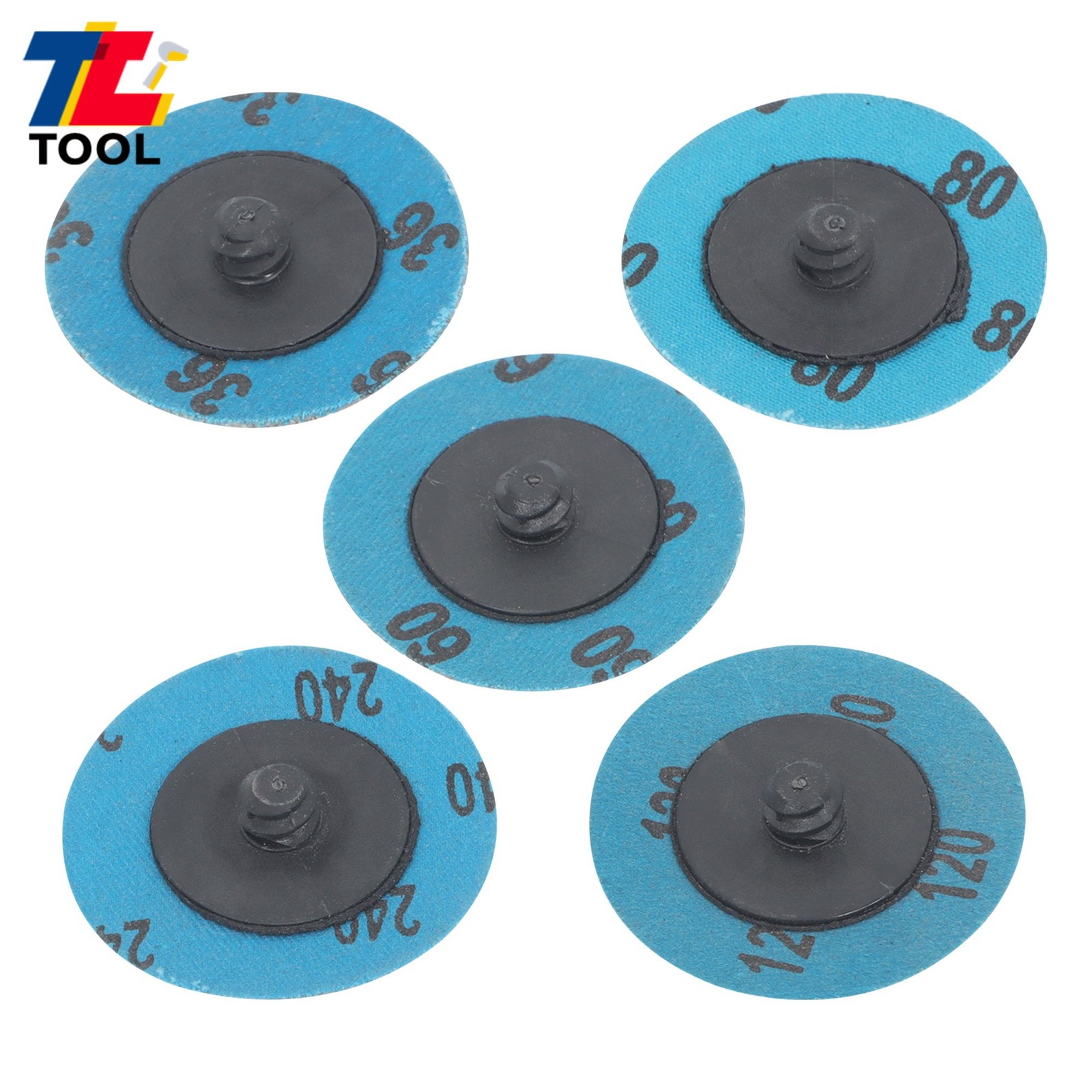 50PCS Rotary Lock Grinder Sanding Grinding Discs 2 Inch 36/60/80/120/240 Grit