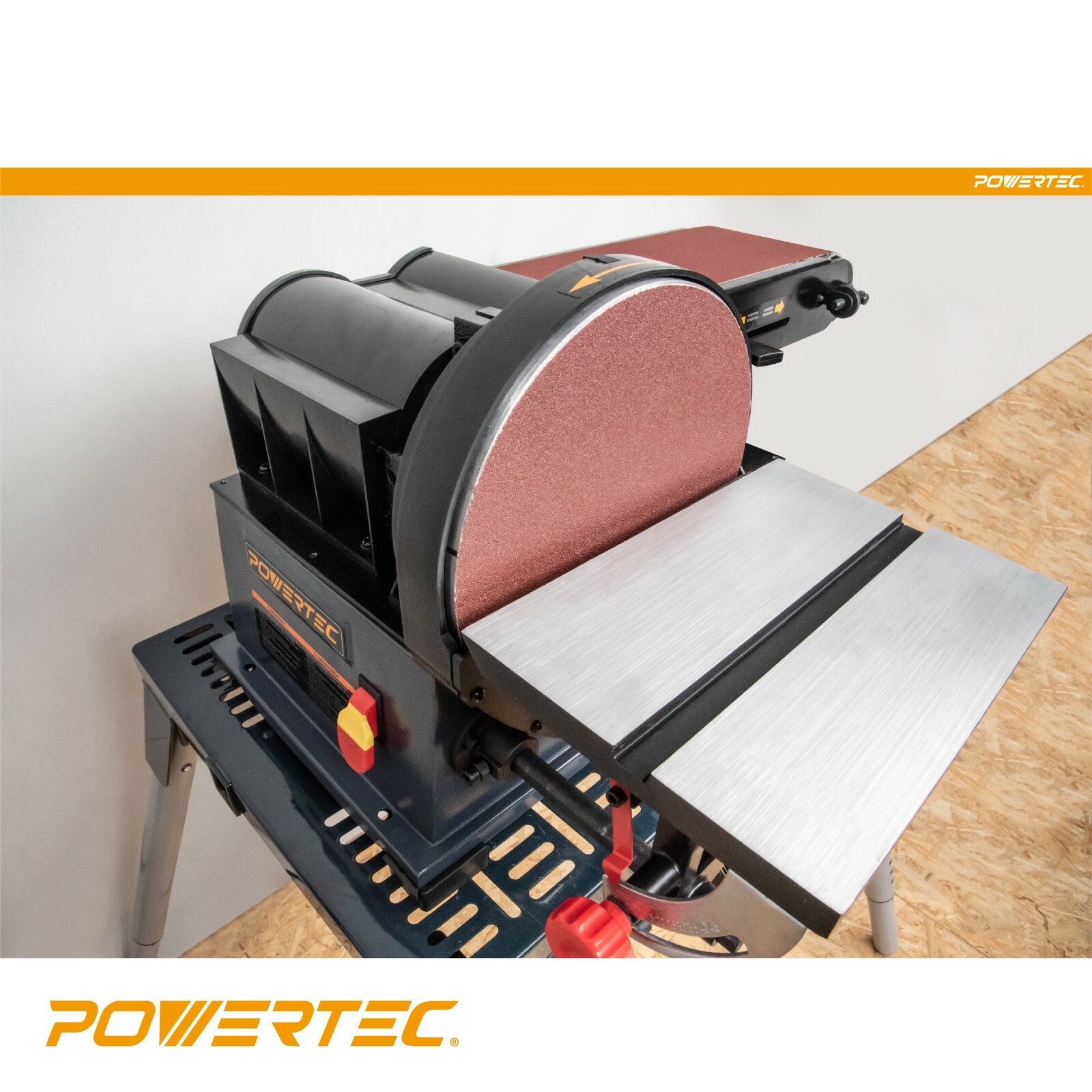 POWERTEC 8 inch PSA 60 Grit 10pcs Aluminum Oxide Adhesive Sanding Disc 110540
