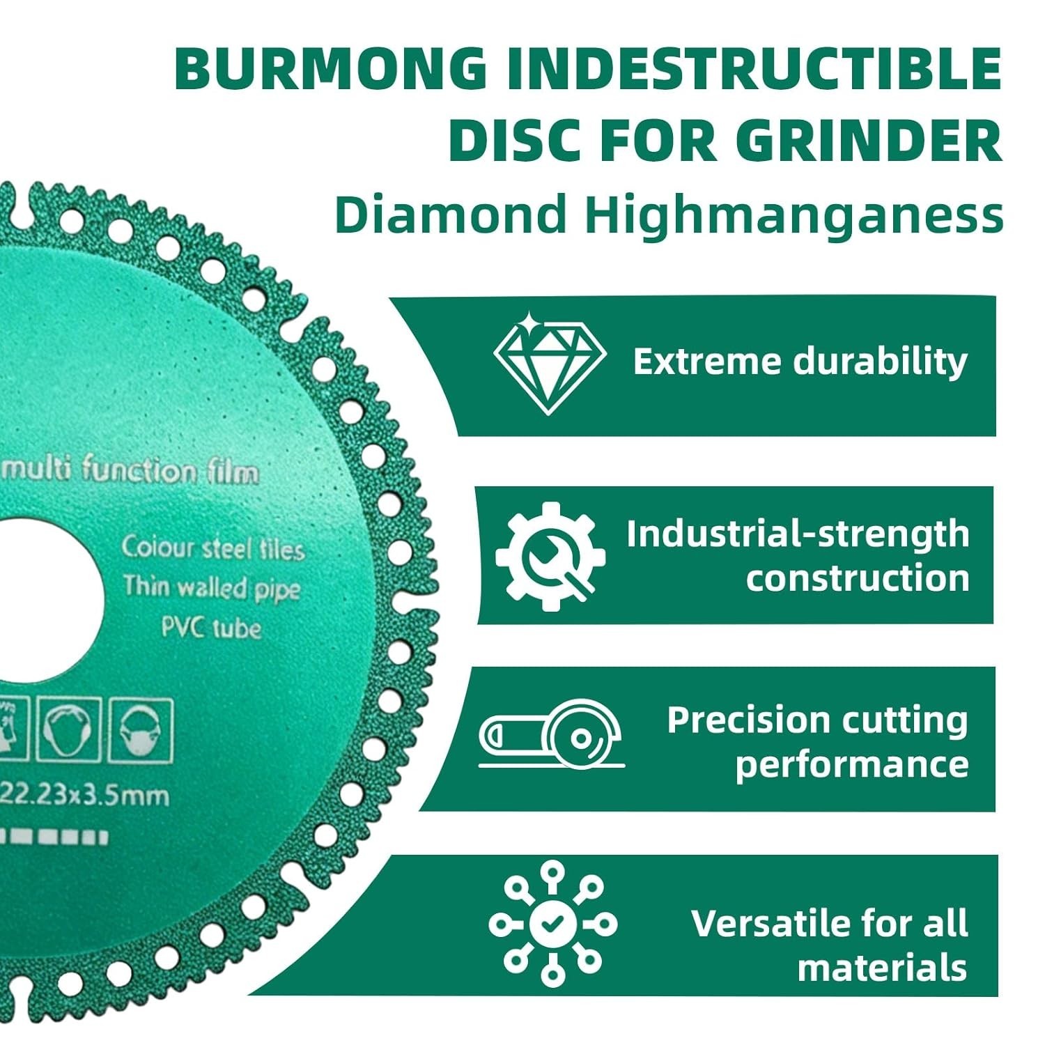3/5/10 Pcs 4.5” Indestructible Disc for Grinder, Multipurpose Cutting & Grind…