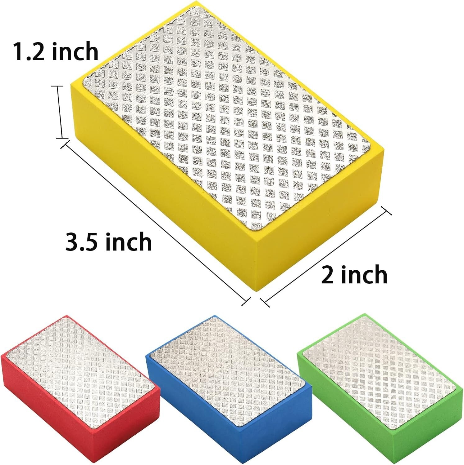 4 Pack Diamond Hand Polishing Pads, Hand Sanding Blocks Sandpaper Sponge Tile…