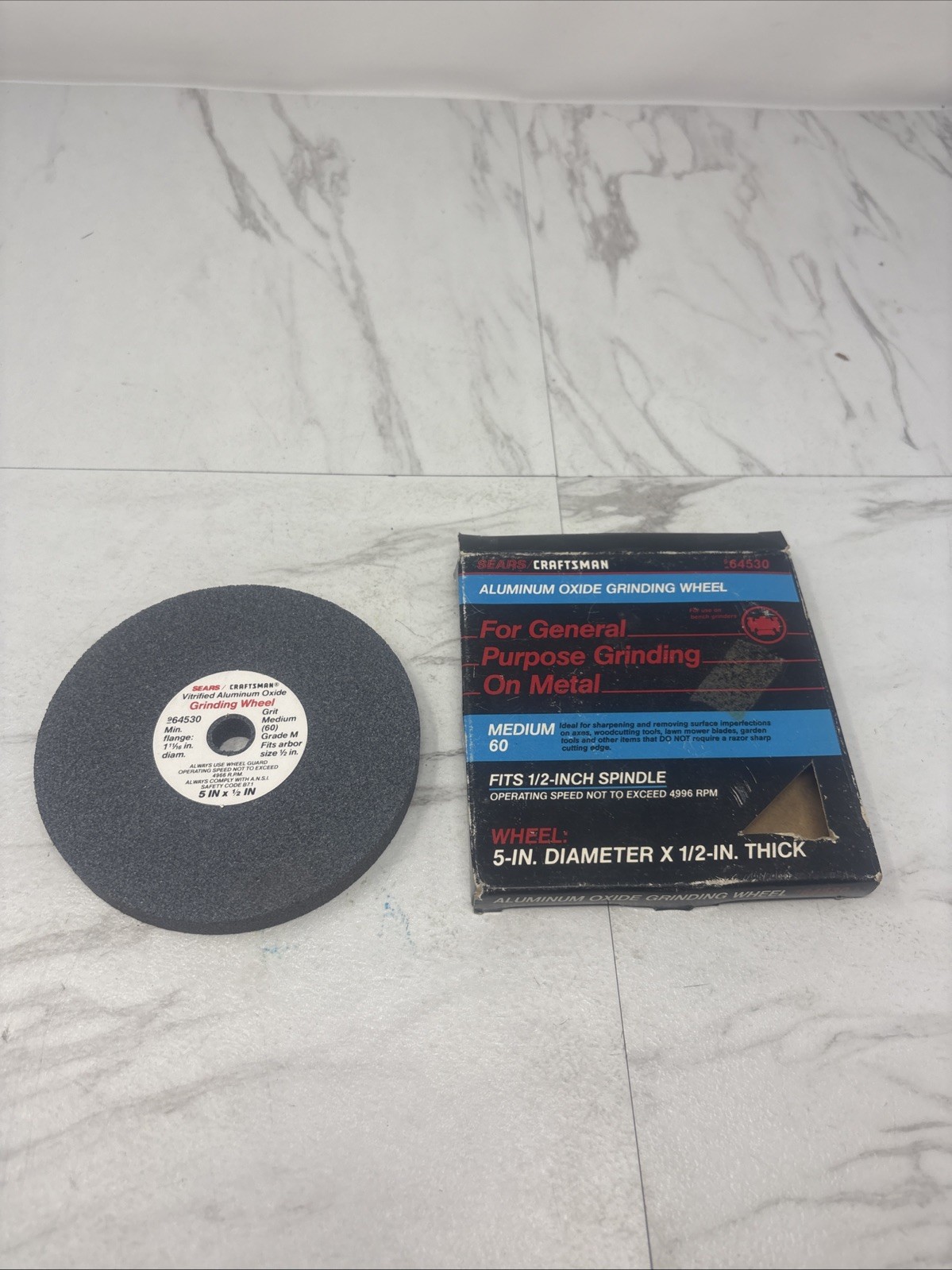 sears craftsman 964530 5 Inch X 1/2 Medium 60 Grinding Wheel