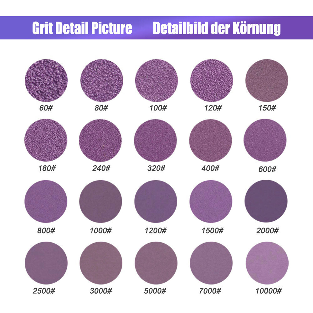 Wet And Dry Sanding Discs 25mm-150mm Sandpaper Hook And Loop Pads 60-10000 Grit