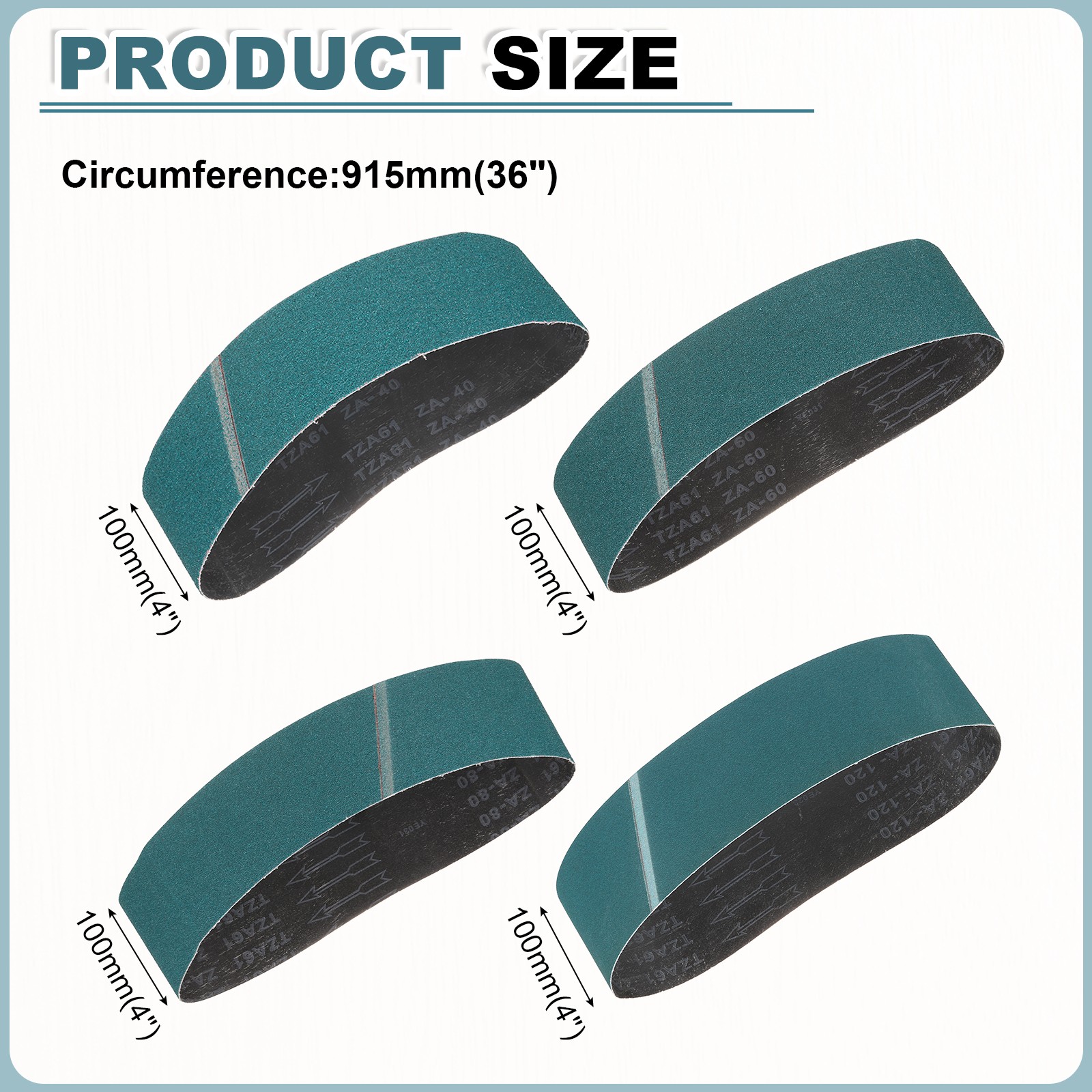 4 x 36 Inch Sanding Belts, 24 Pcs 40/60/80/120 Grit Zirconia Belt