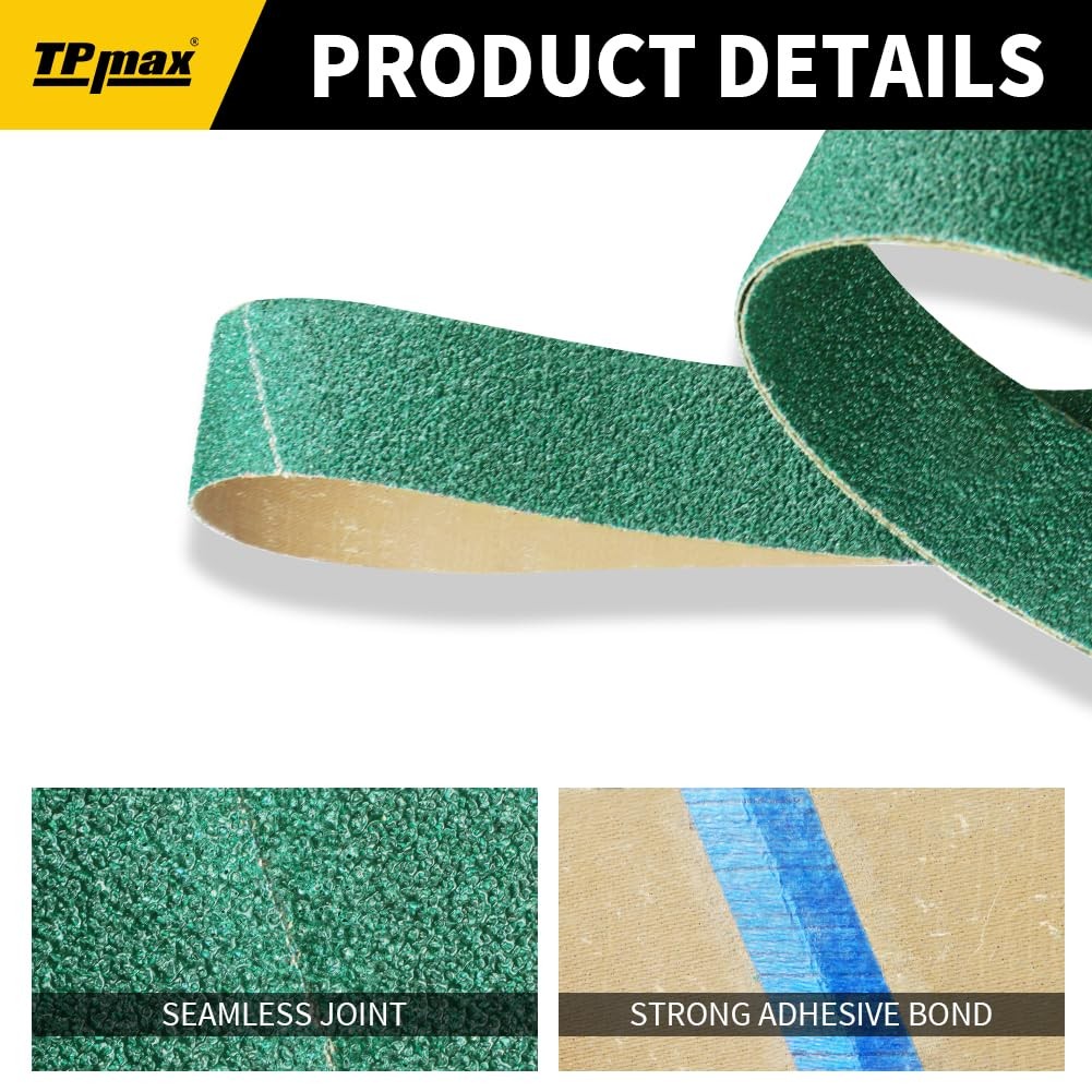 12-Pack 1×42 Inch Zirconia Sanding Belts for Knife Sharpening & Metalwork