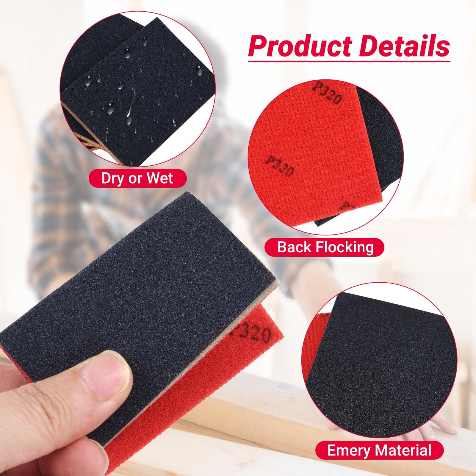 28 PCS Sanding Sponge Set 180-3000 Grit for Wood, Metal, Drywall, Furniture