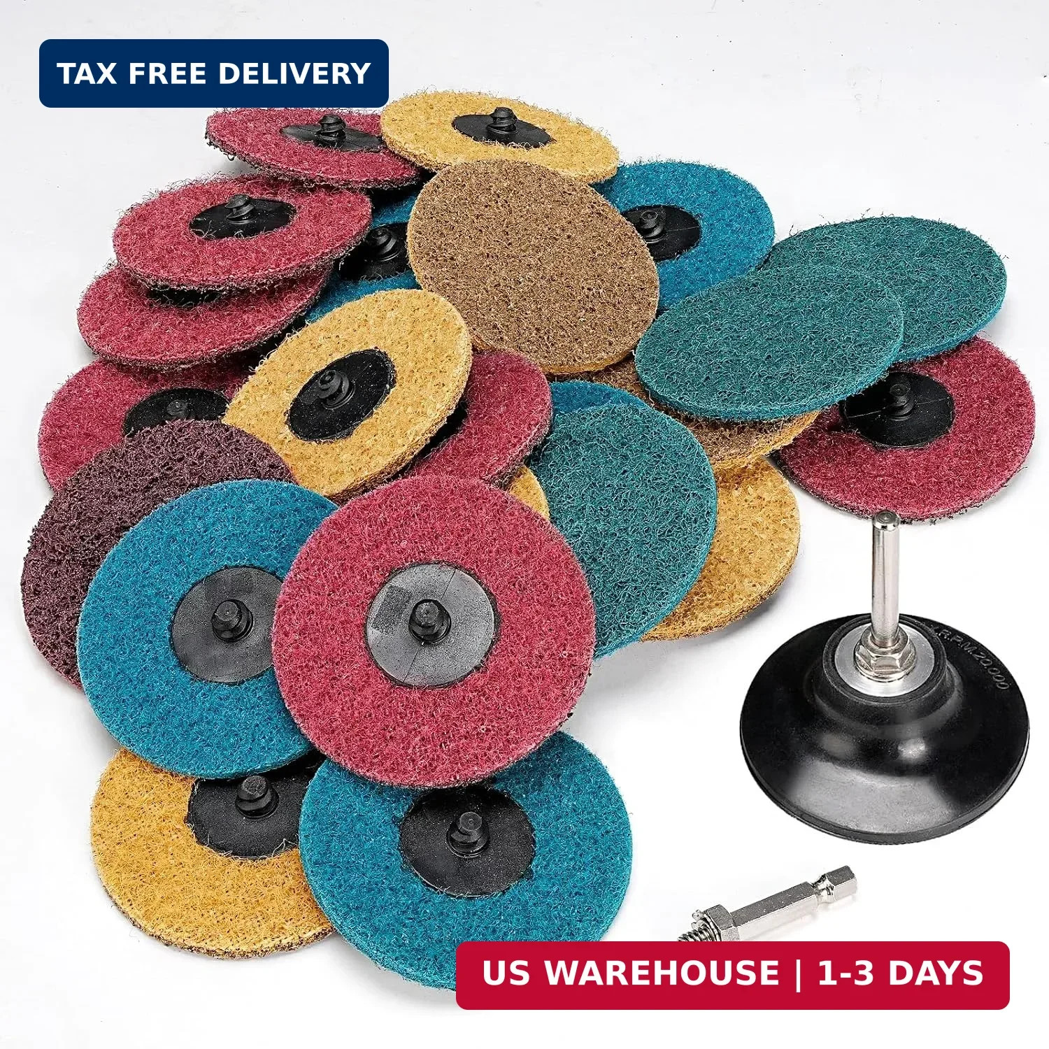 25Pcs 3 inch Roloc Sanding Discs Set,Fine Medium Coarse Grit Discs Surface Condi