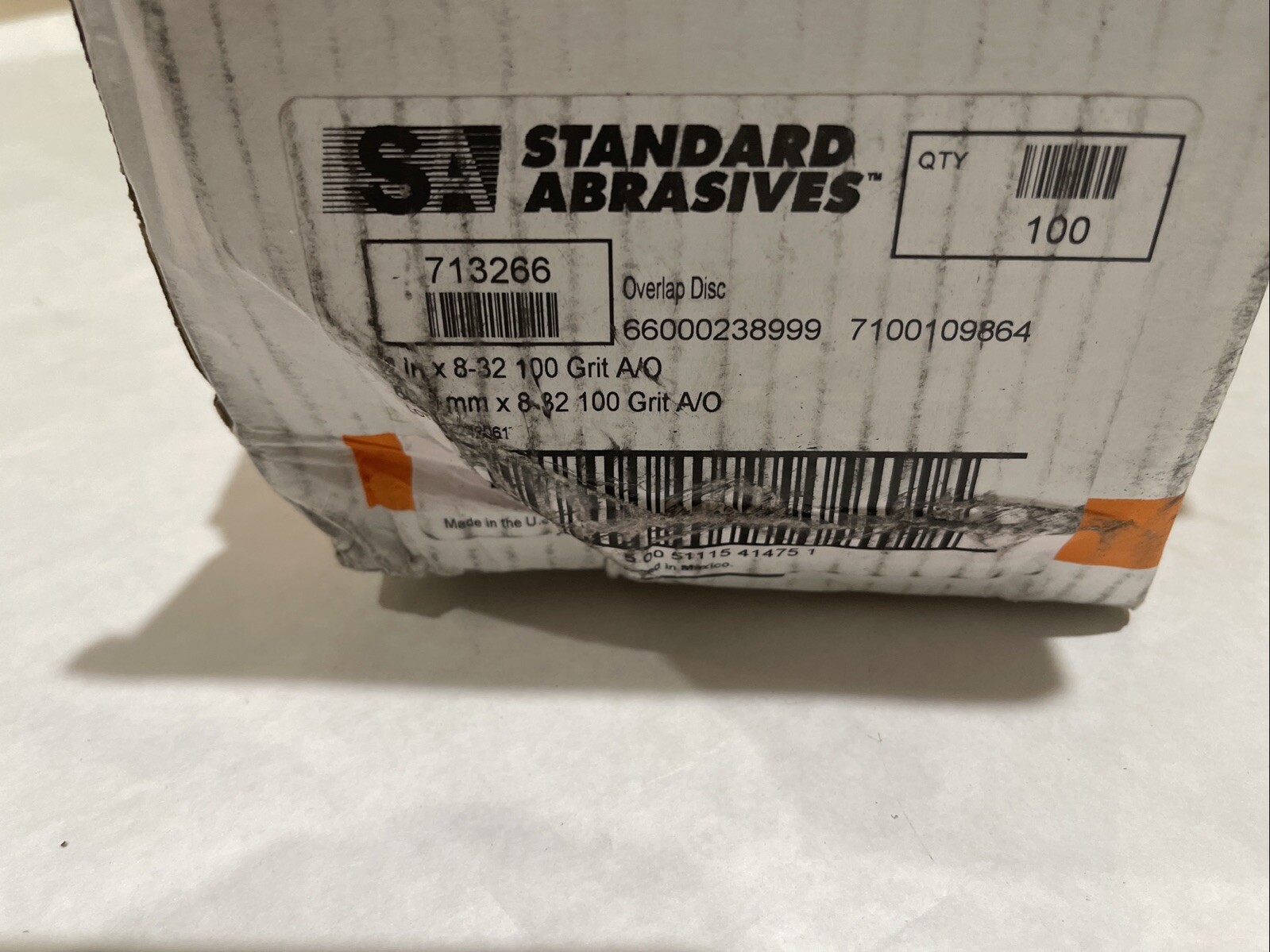 Box 100 New Standard Abrasives 713266 A/O overlap Disk 2″x8-32 100 grit LOT