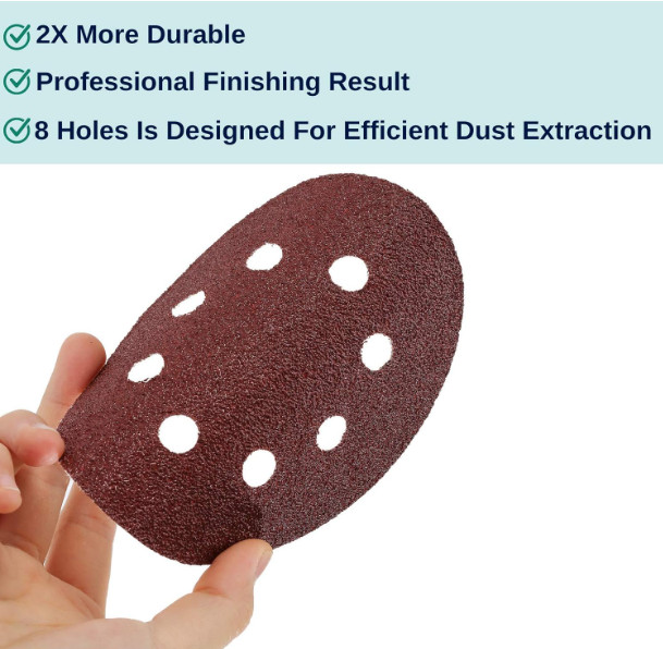30Pk 5″ 8-Hole Sanding Discs Hook and Loop Round Sandpaper Orbital Sanding Pads