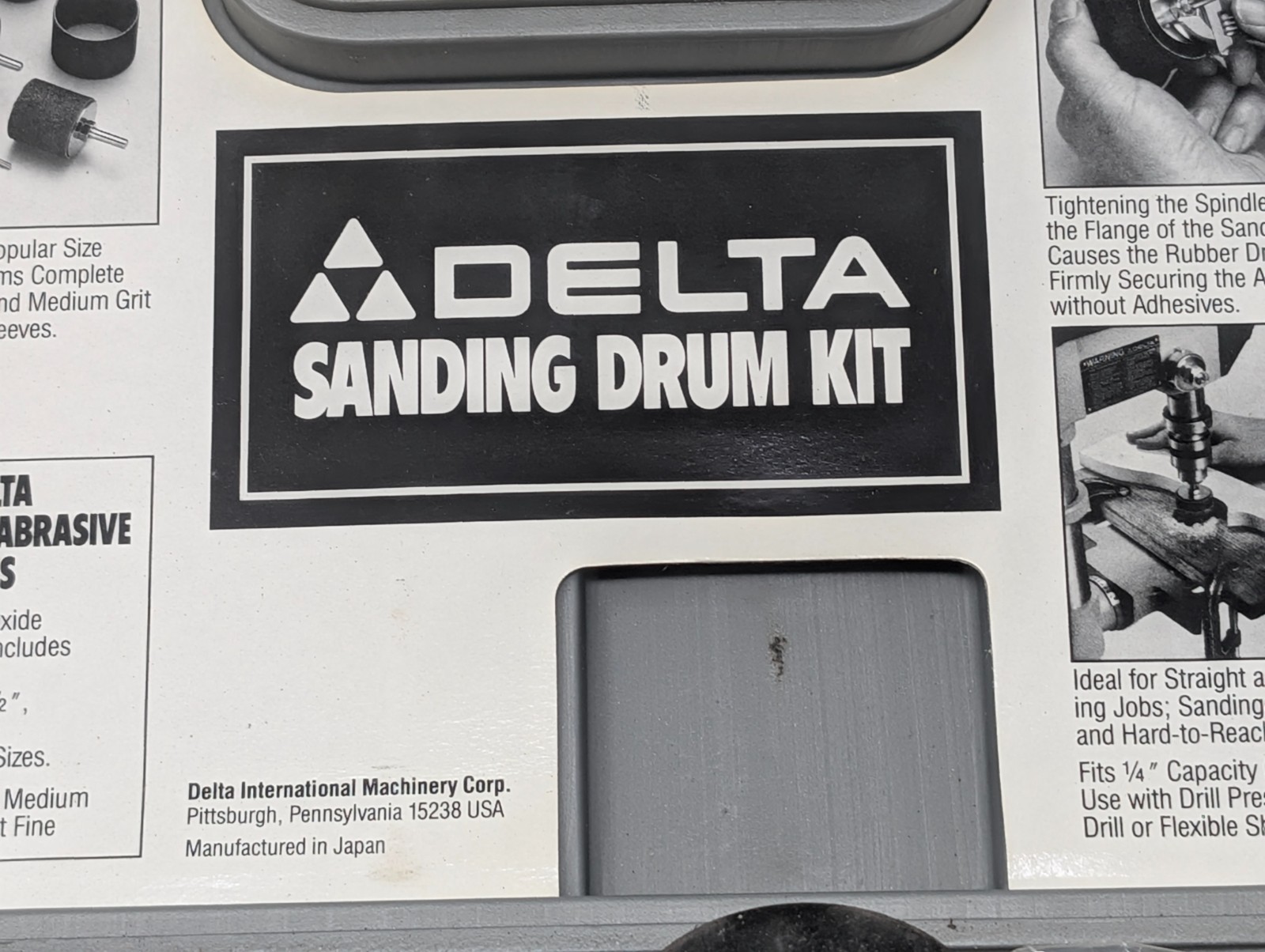 Delta Sanding Drum Kit 17-941/17-942 Medium & Fine Grit Drums – Japan Made (241)