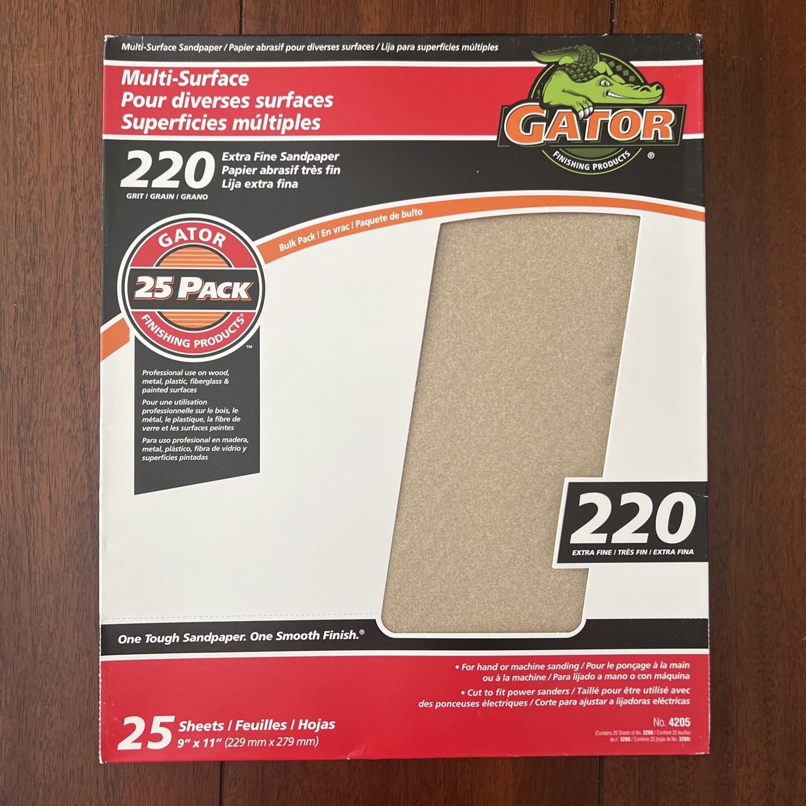 Gator 220 Grit 4205 9″ x 11″ Multi-Surface Sanding Sheets