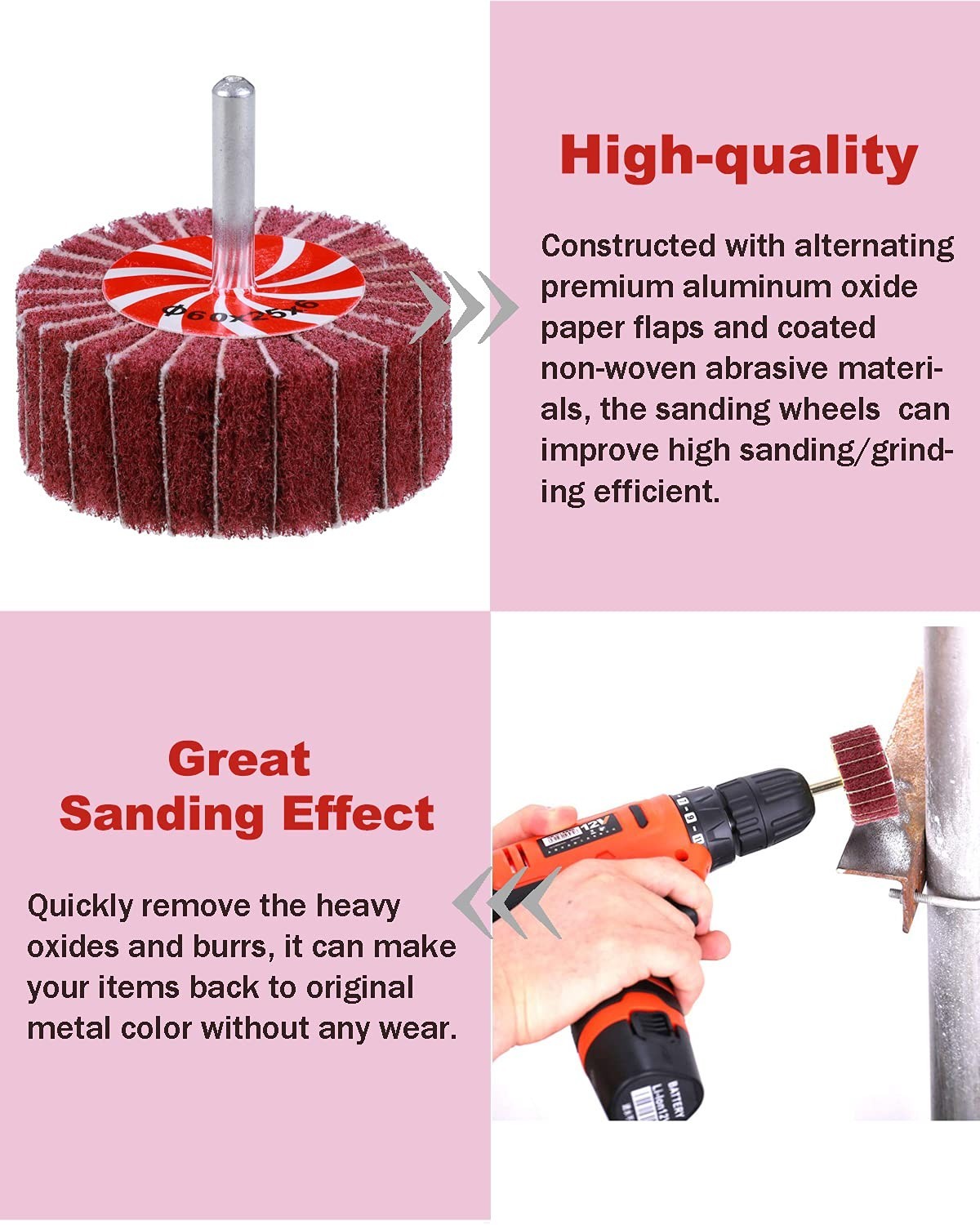 Heavy Duty Metal Polishing Flap Wheels – 14 Pack