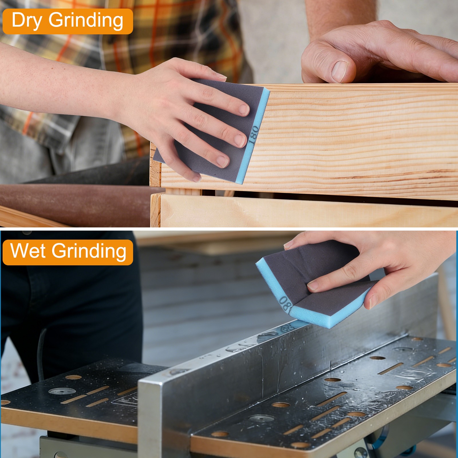 18pcs Sanding Sponges 60 80 120 180 240 320 Grit Wet Dry Sanding Block Sandpaper