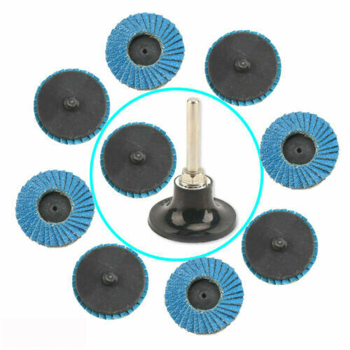 10PC Quick Change 2 inch Roll Lock Flap Sanding Disc 40-120 Grit for Die Grinder