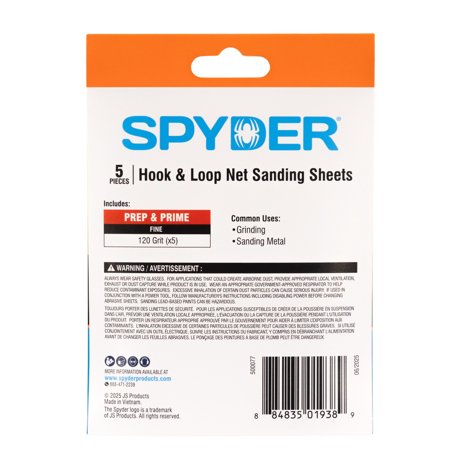Spyder 3-7/8 in. x 5-1/2 in. 120 Grit Ceramic Net Sanding Sheets 5-Pack 500077