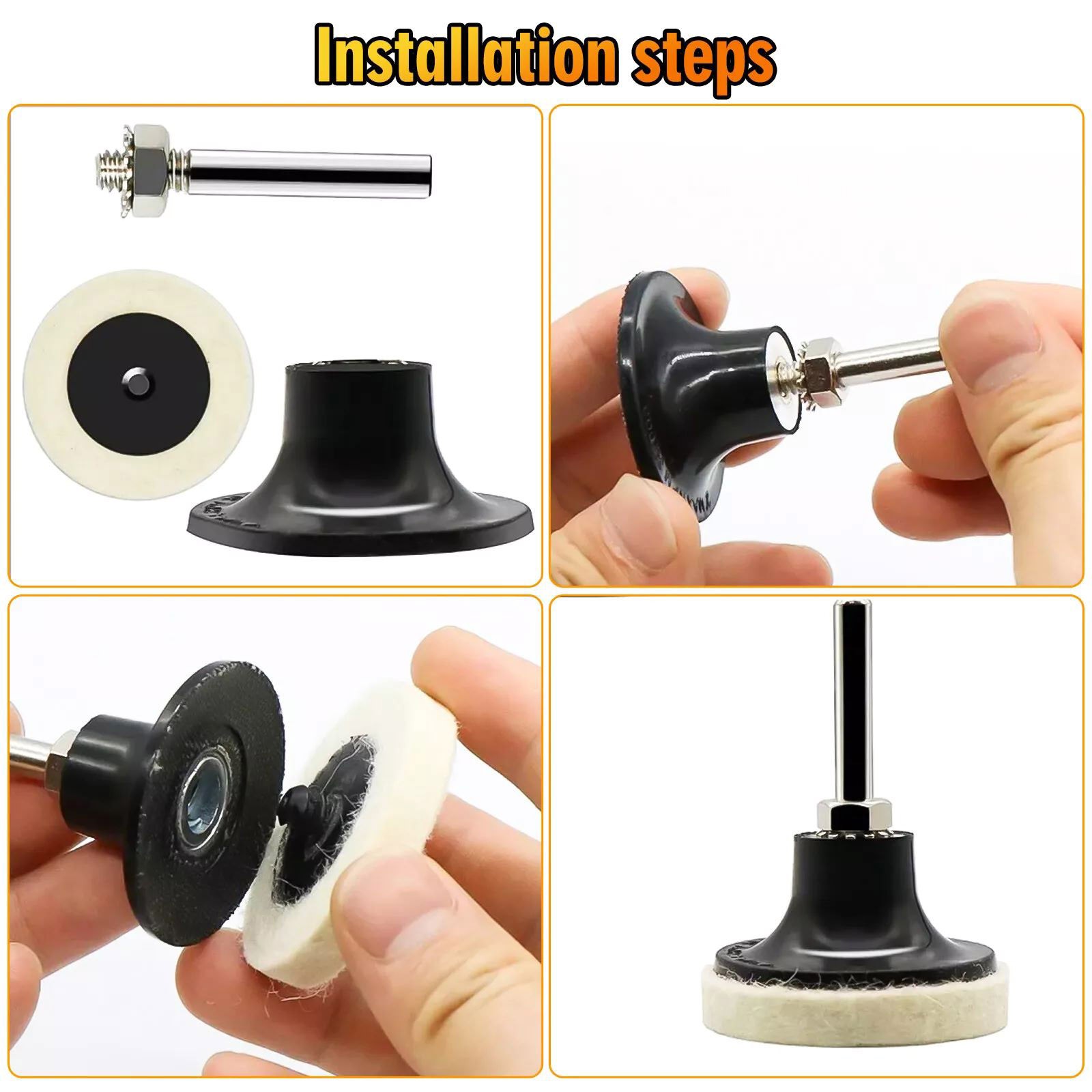 Fit a maximum speed of 30,000 RPM Polishing Buffing Pads 2 Inch Disc Pad Holder