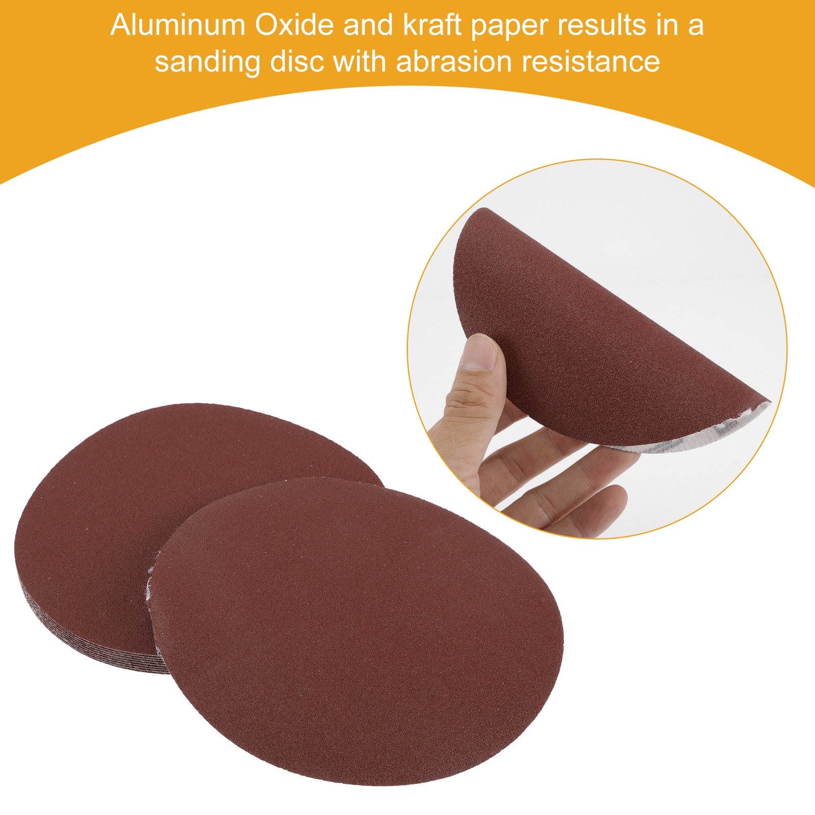 10 Pcs 100Grit Universal Sanding Discs-Round Hook Loop Sandpaper-White Paper Red