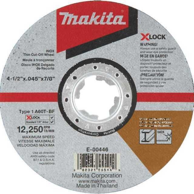 New Makita E-00446 X-LOCK 4-1/2″x.045 Type 1 60G Stainless Cut-Off Wheel 8x Pack