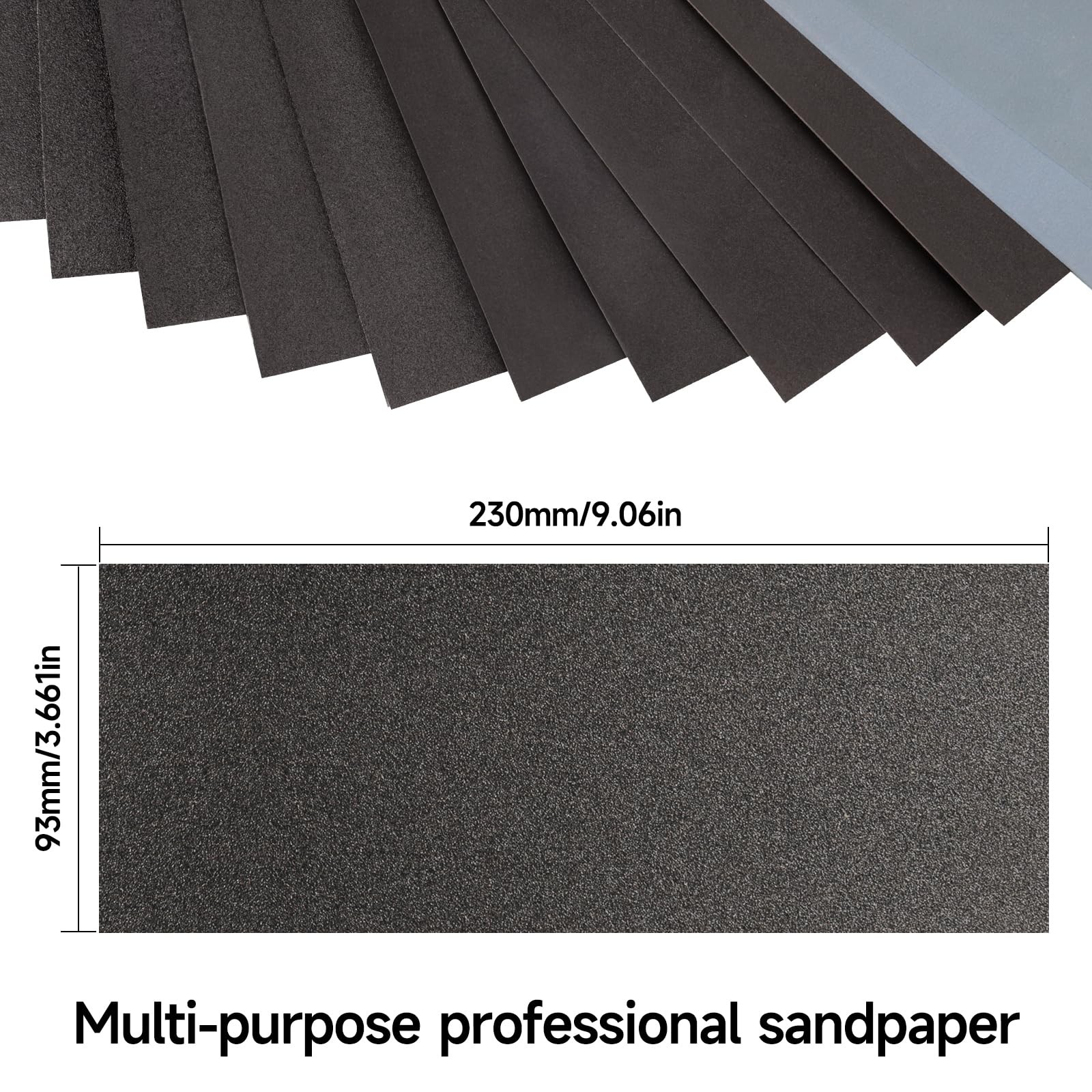 Sandpaper 600 Grit, Wet Dry Sanding Sheets9x3.6 inch 9 x 3-2/3 Inch, 600Grit