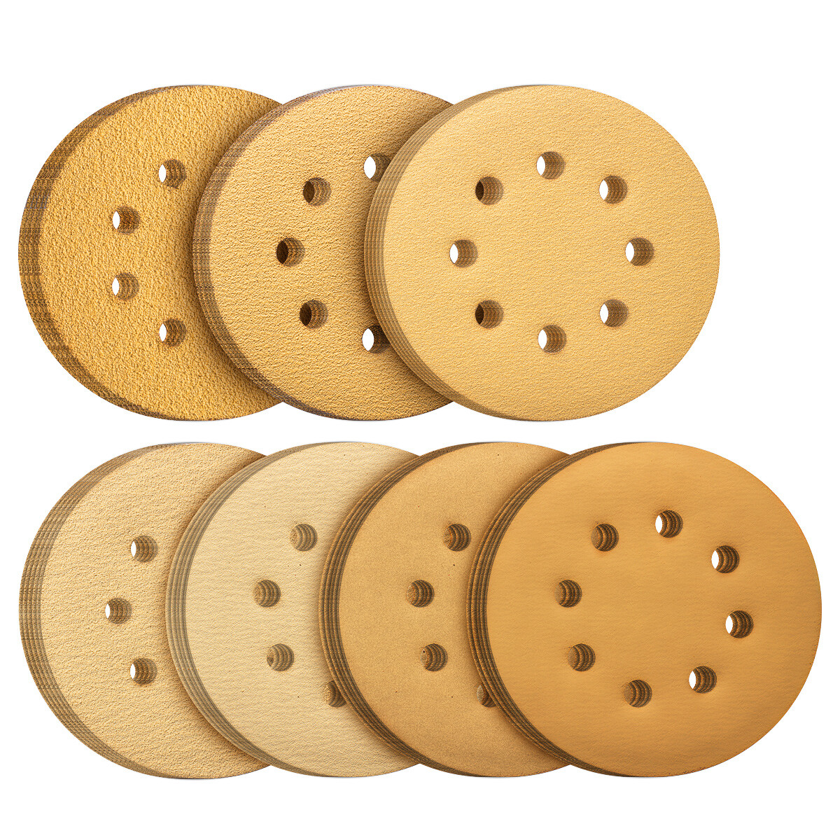 200PCS Sanding Discs 320 Grit 8 Hole 125mm Hook & Loop Sandpaper for DA Sanders
