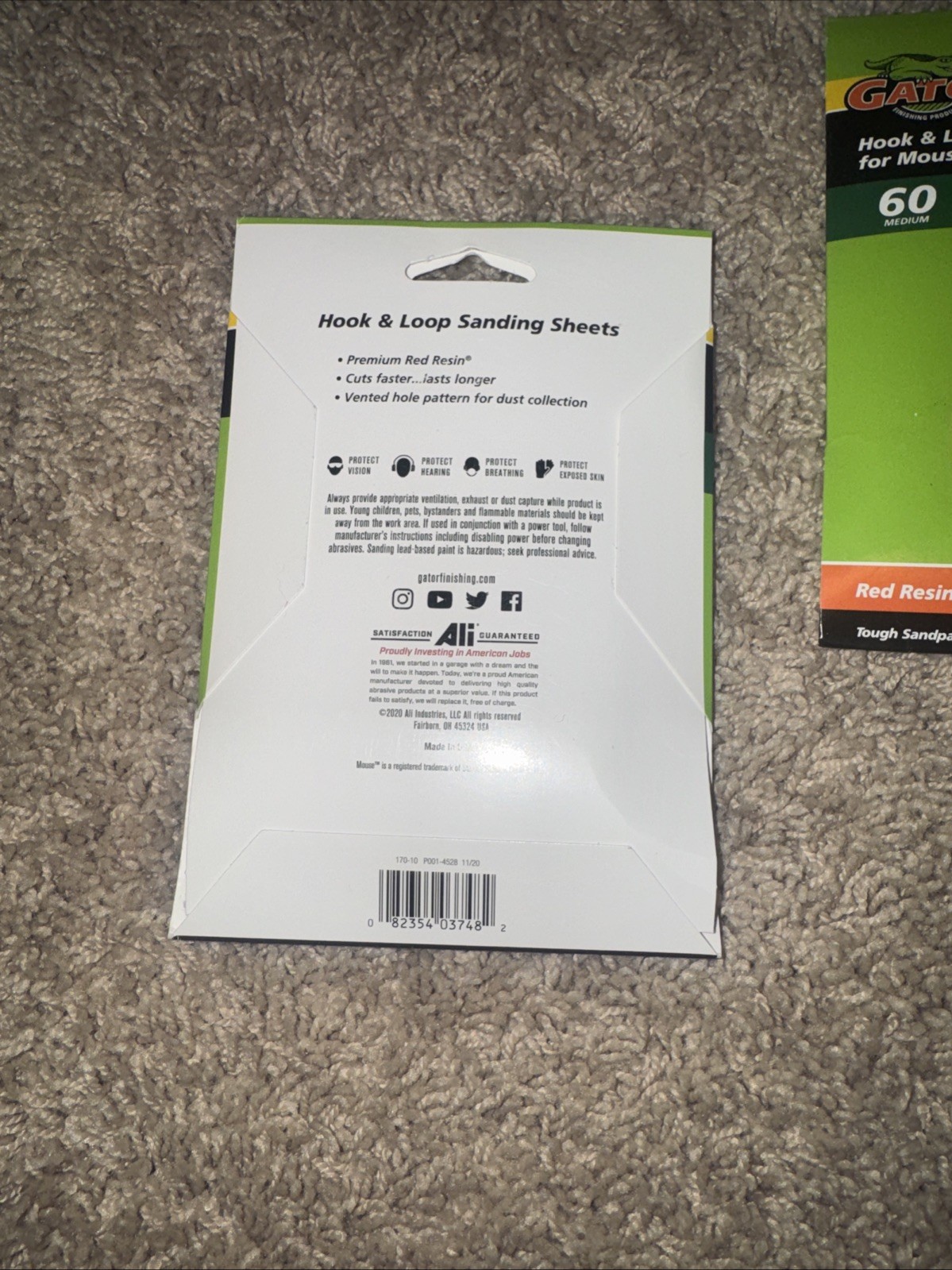 GATOR Red Resin Hook & Loop 60 Grit Medium Sand Paper Sheets – 3 NEW BOXES