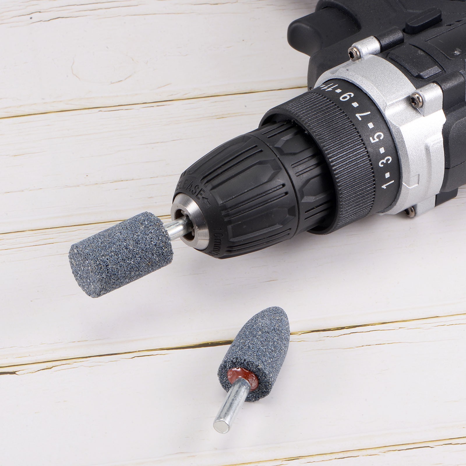6pcs Abrasive Mounted Stone 1/4″ Shank 0.8″ Cylindrical Corundum Grinding Head