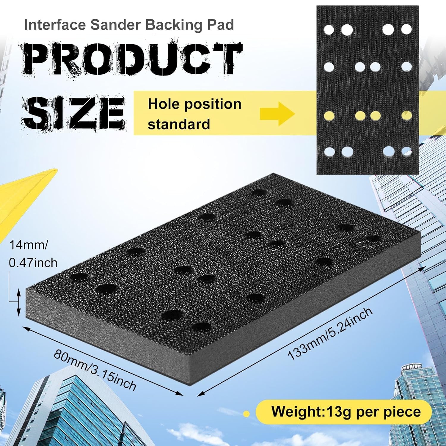 2 Pcs Soft Black Foam Sanding Pads Interface Sander Backing Pad Compatible with