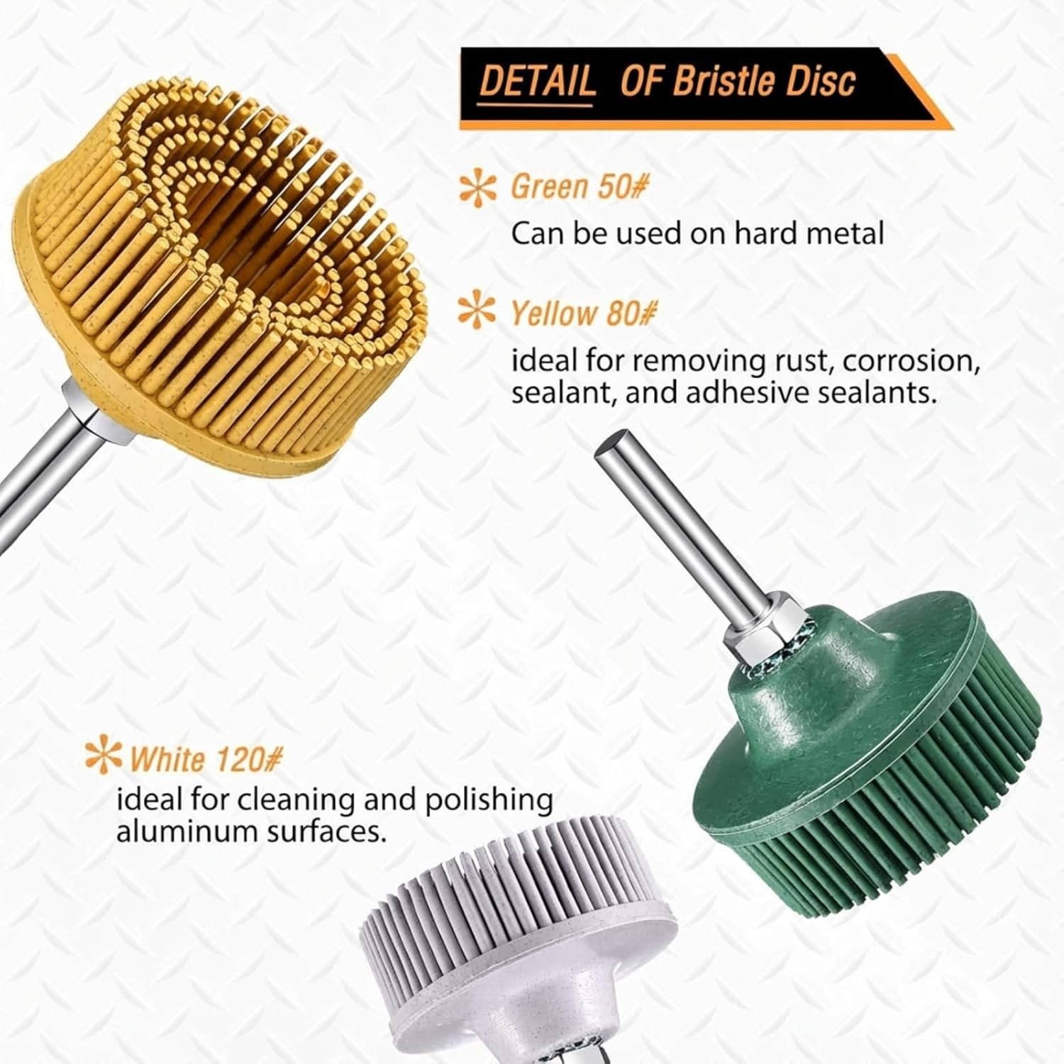 6-Pack 2 Inch Abrasive Bristle Discs for Metal