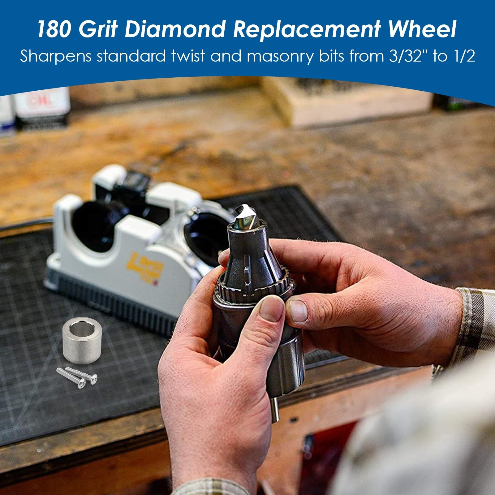 180 Grit Diamond Replacement Wheel for Drill Doctor 350X, 500X, 750X and XP