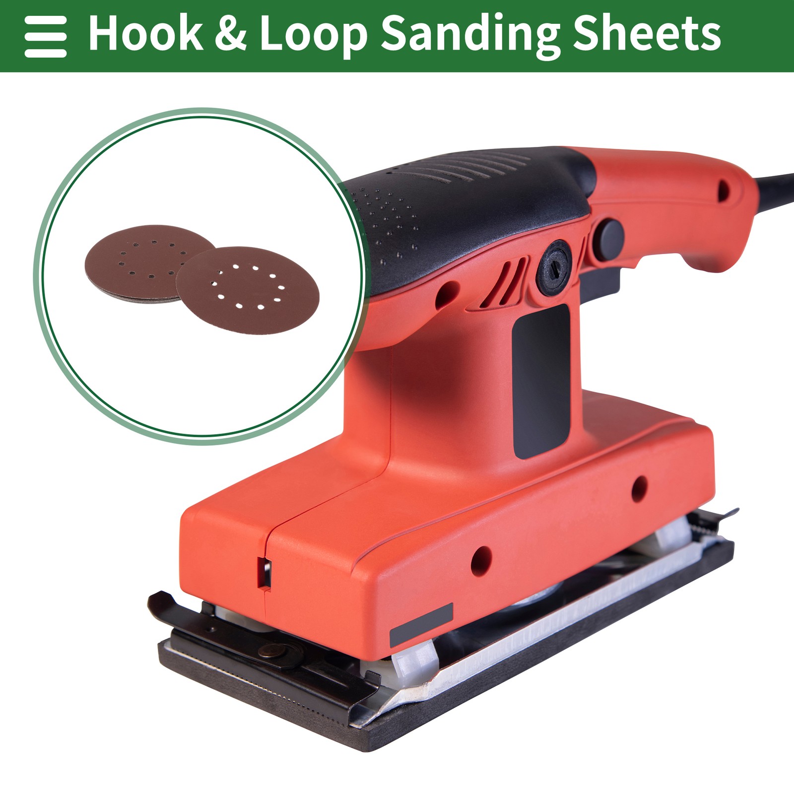 Sandpaper 225x225mm 600 Grit 10 Pcs Red Hook & Loop Sanding Sheets