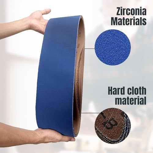 6″x48″ Zirconia Sanding Belts – 36/60/120 Grits, 9 Pack for Wood & Metal Sander