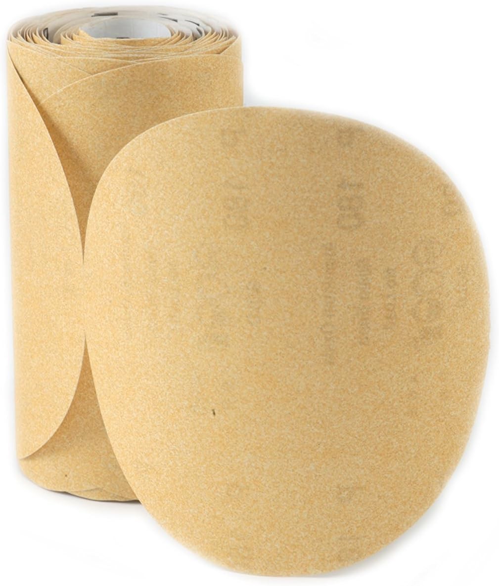 LR6C220 Gold 6″ PSA 220 C-Weight Aluminium Oxide Stearated 100 Sanding Discs…