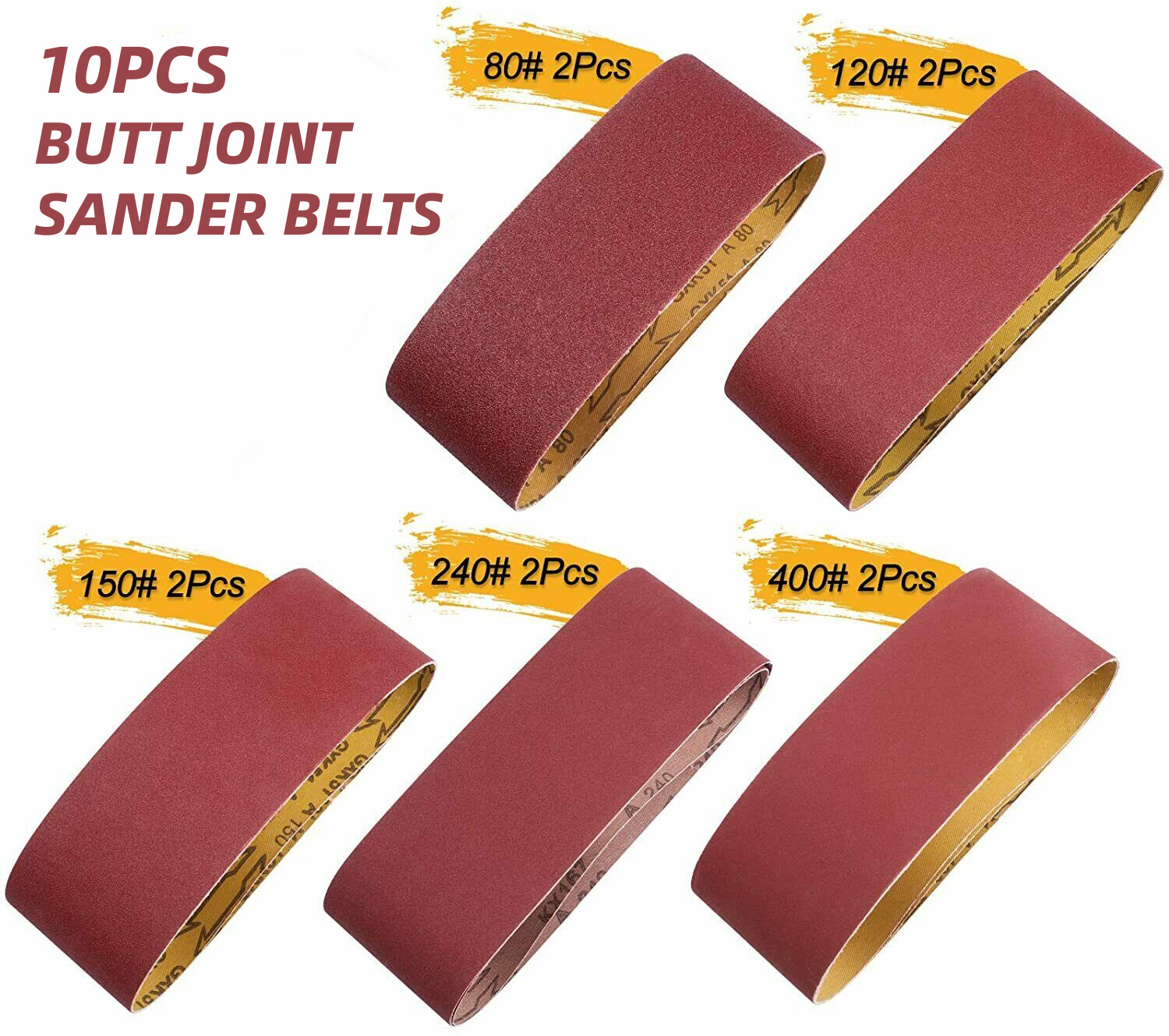 22x Sanding Belts 4 x36 in Sander Belt 6 in PSA Self Adhesive Discs 80-400 Grit