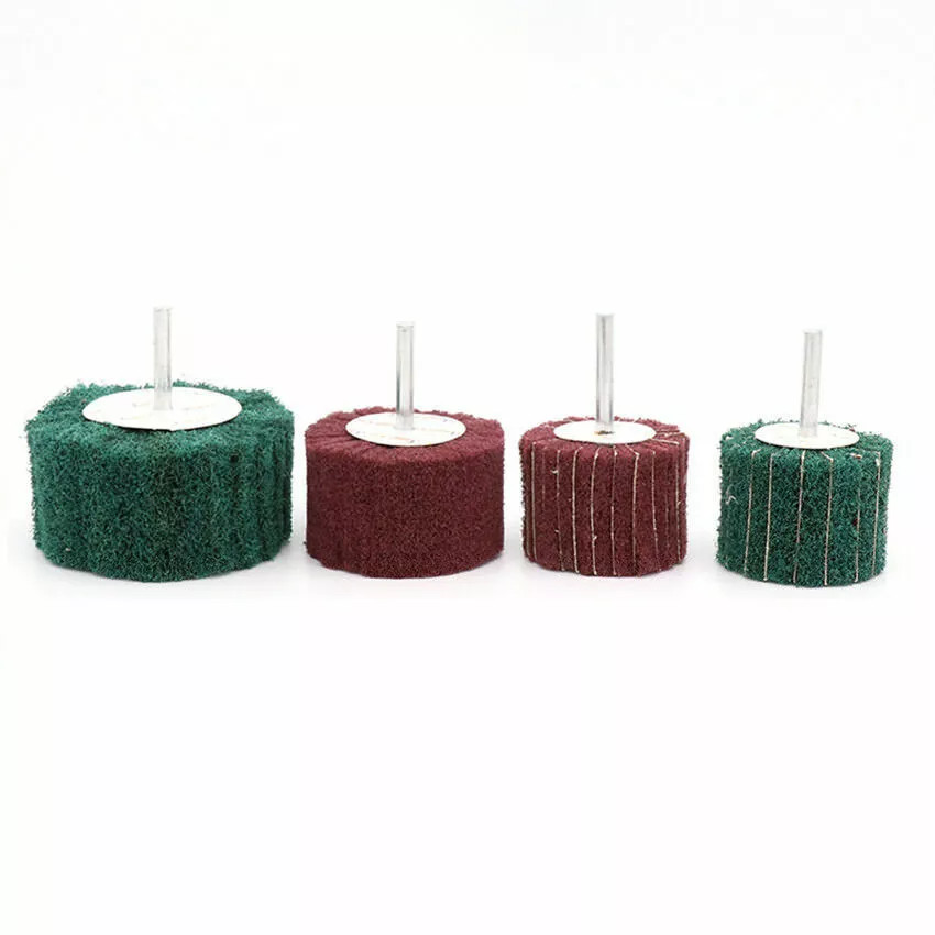 25-100mm Nylon Fiber Flap Wheel Sanding Abrasive Mop 1/4” 6mm Shank Metal Drill
