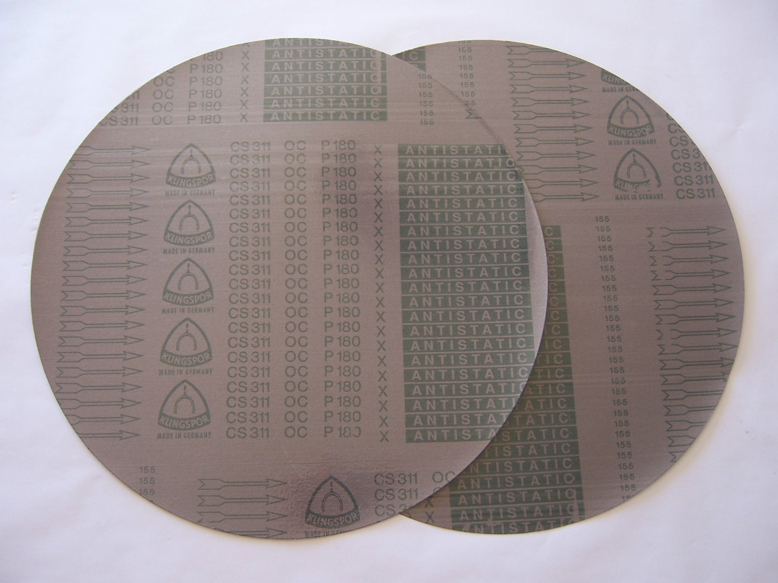 Klingspor 20″ inch diameter Sanding Disc, 180 grit, 2 pk, Peel & Stick Germany