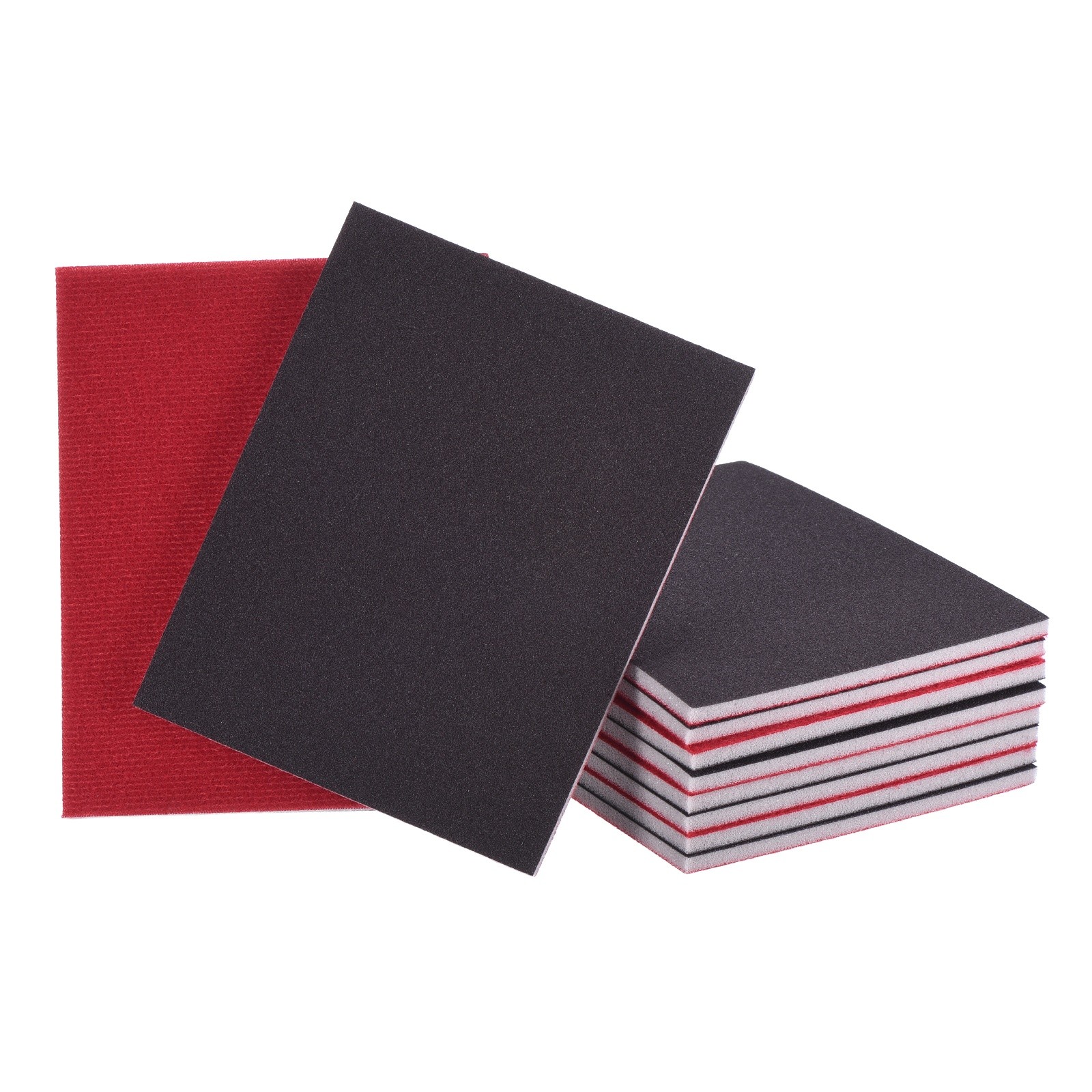10 Pcs 120 Grit 5.5 x 4.5 Inch Hook & Loop Foam Sanding Blocks, Black