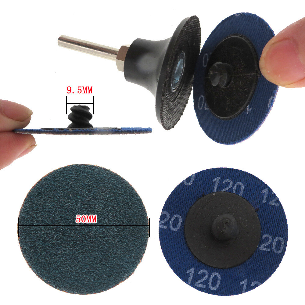 2 Inch 50mm Blue R-Type Roll Lock Quick Change Sanding Discs 36/60/80/120 Grit