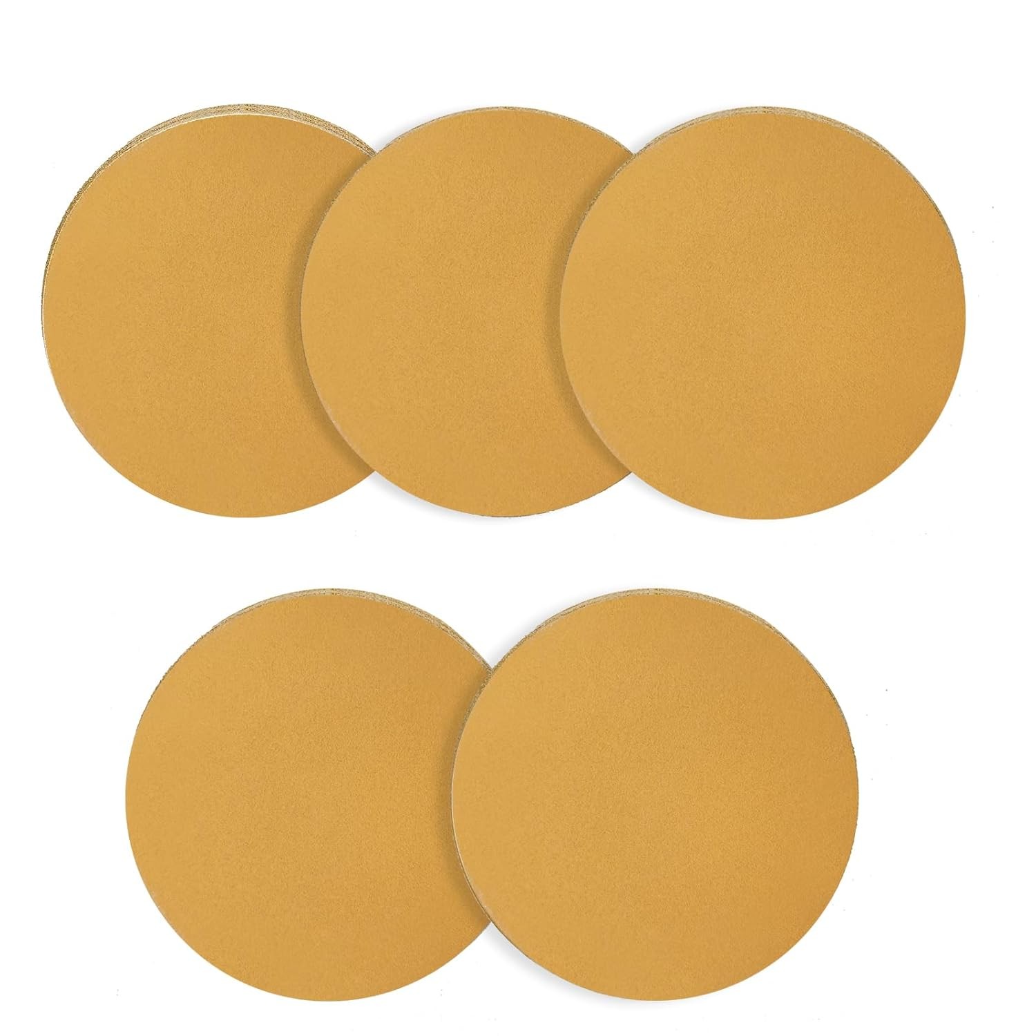 25PCS 150mm 6 Inch Gold sandpaper No Hole Hook & Loop Grip Sanding Disc 120 Grit
