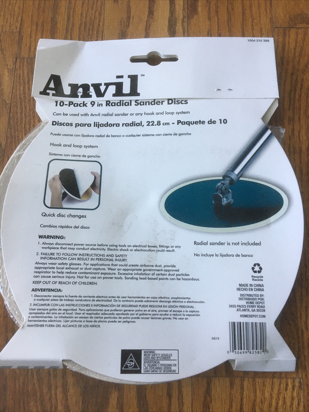 Anvil 9 Inch 120 Grit Radial Sanding Discs – Hook & Loop Design – 10 Piece