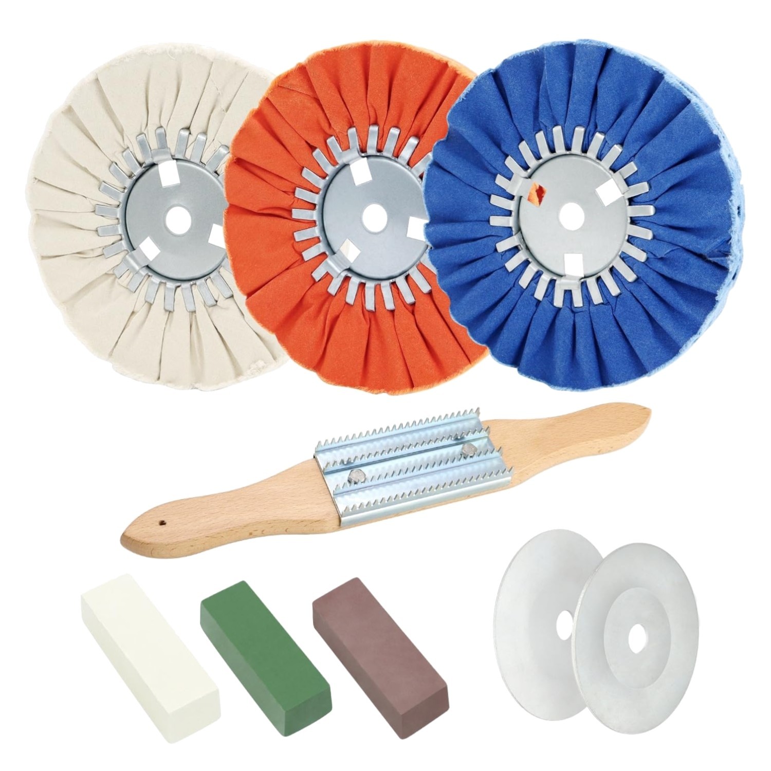 Angle Grinder Buffing Wheel Set with Polishing Compounds