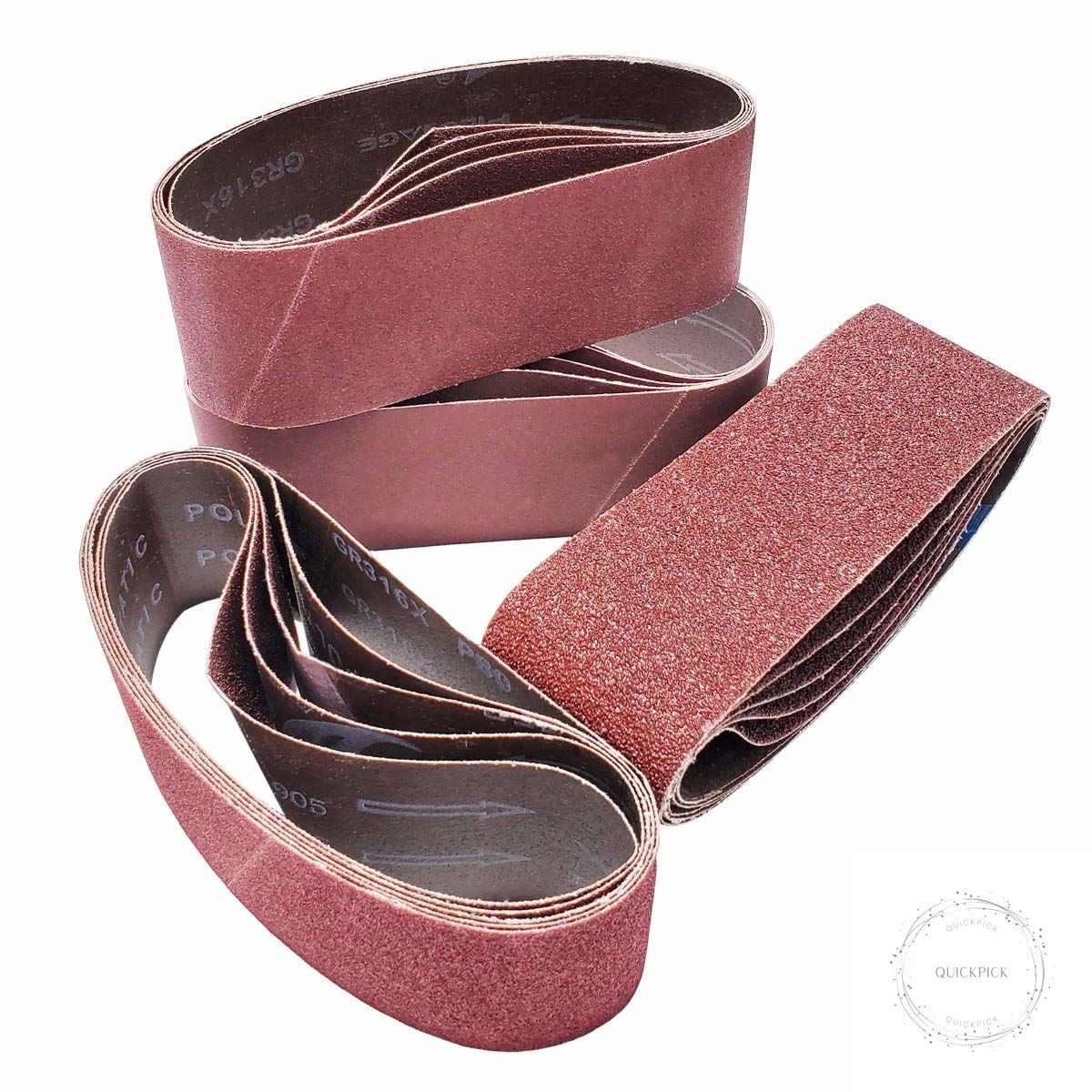 20 PCS 3 inch x 21 inch Abrasive Sanding Belts – 5 Each of 40 80 120 240 Grit Al
