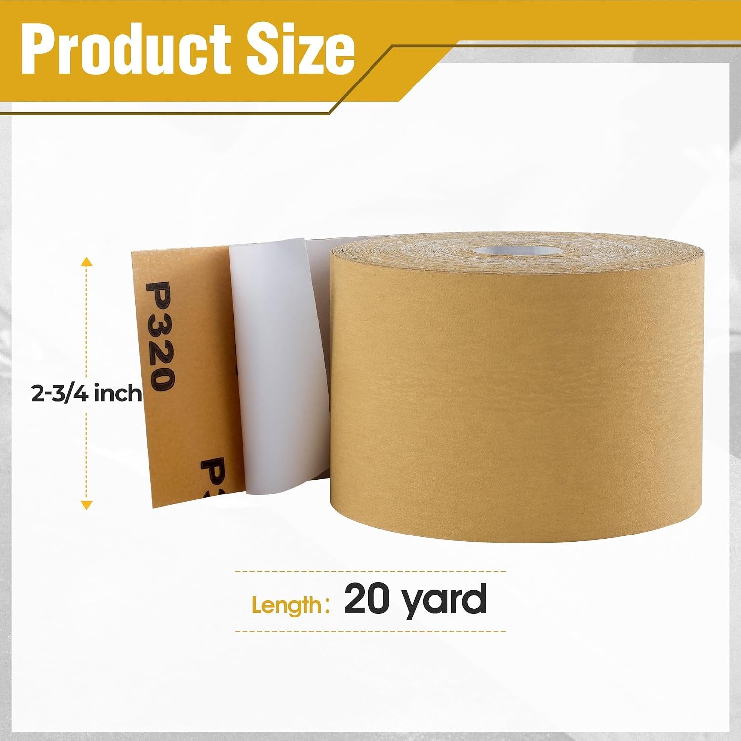 320 Grit PSA Sandpaper Roll 2.75in x 20 Yds Self Adhesive LongX